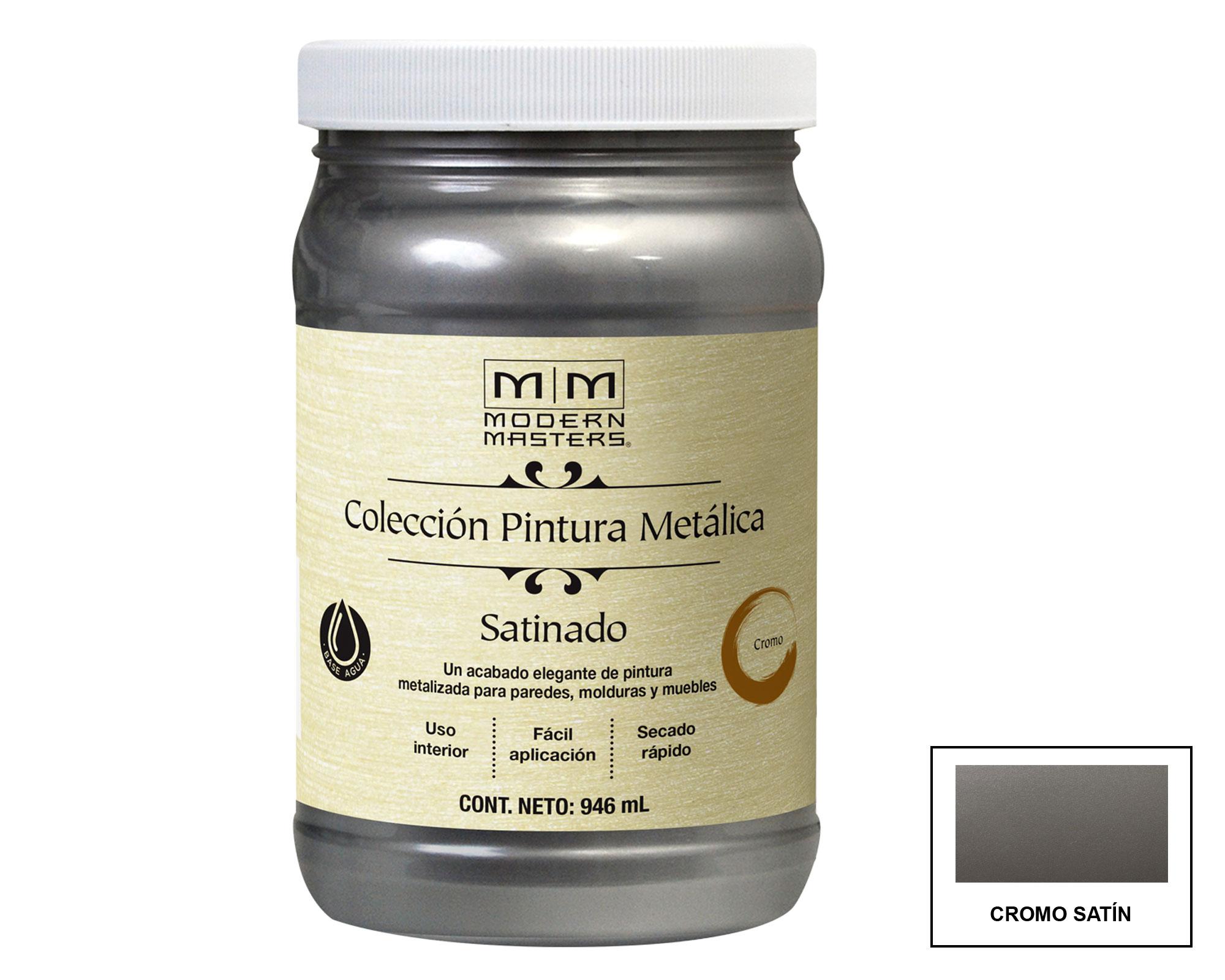 Esmalte al agua 946 ml Modern Masters cromo satín satín Rust-Oleum-0