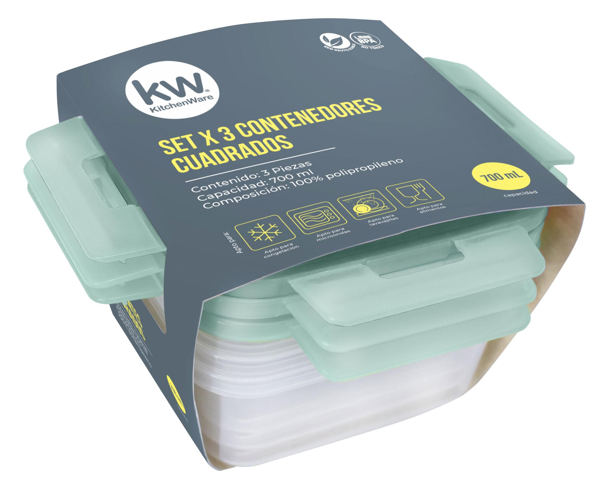 Hermético 700 ml Food Click 3 unidades Kitchenware-0