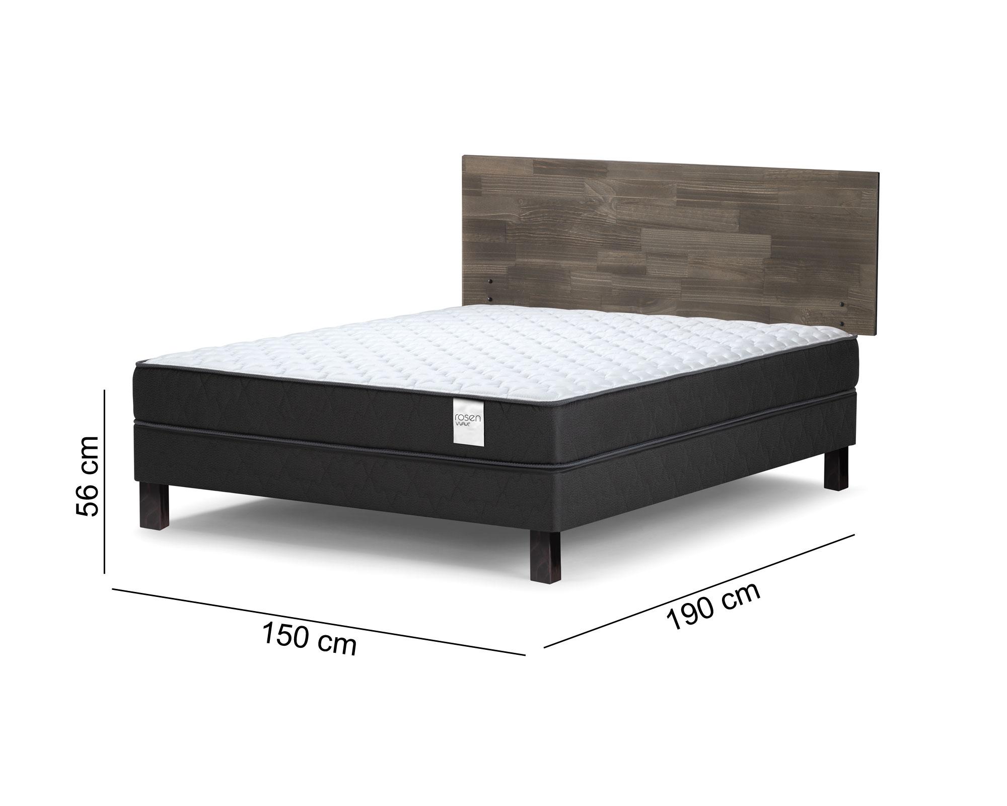 Cama europea 2 plazas x 190 cm Wave + respaldo Tabor Rosen-5