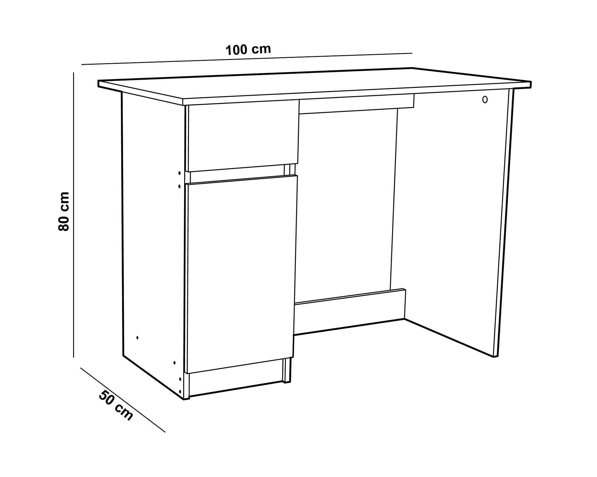 Escritorio 1 puerta 1 cajón blanco Cic-5