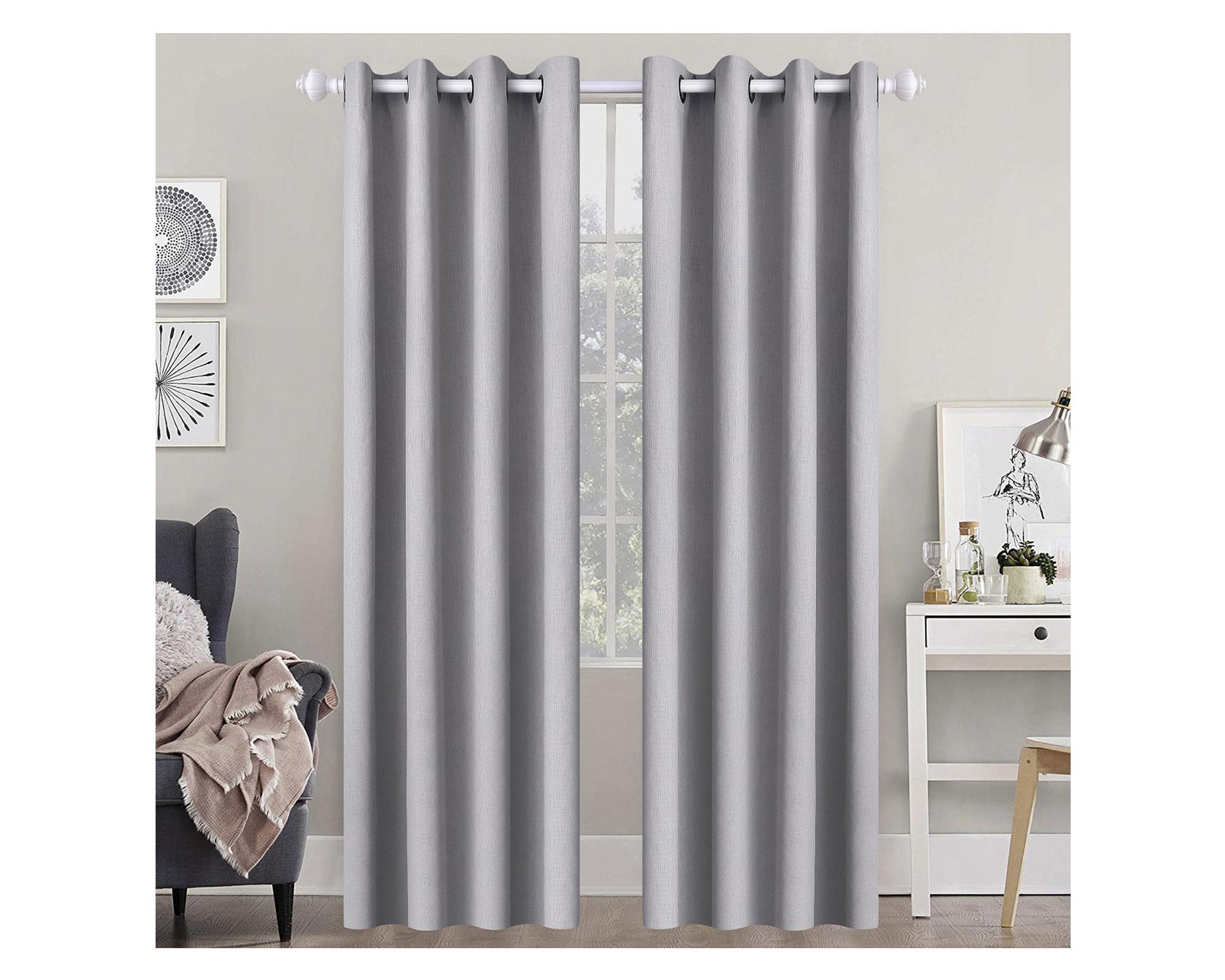 Cortina blackout Nepal 200x230 cm gris poliéster 1 paño Bellavista Home-0
