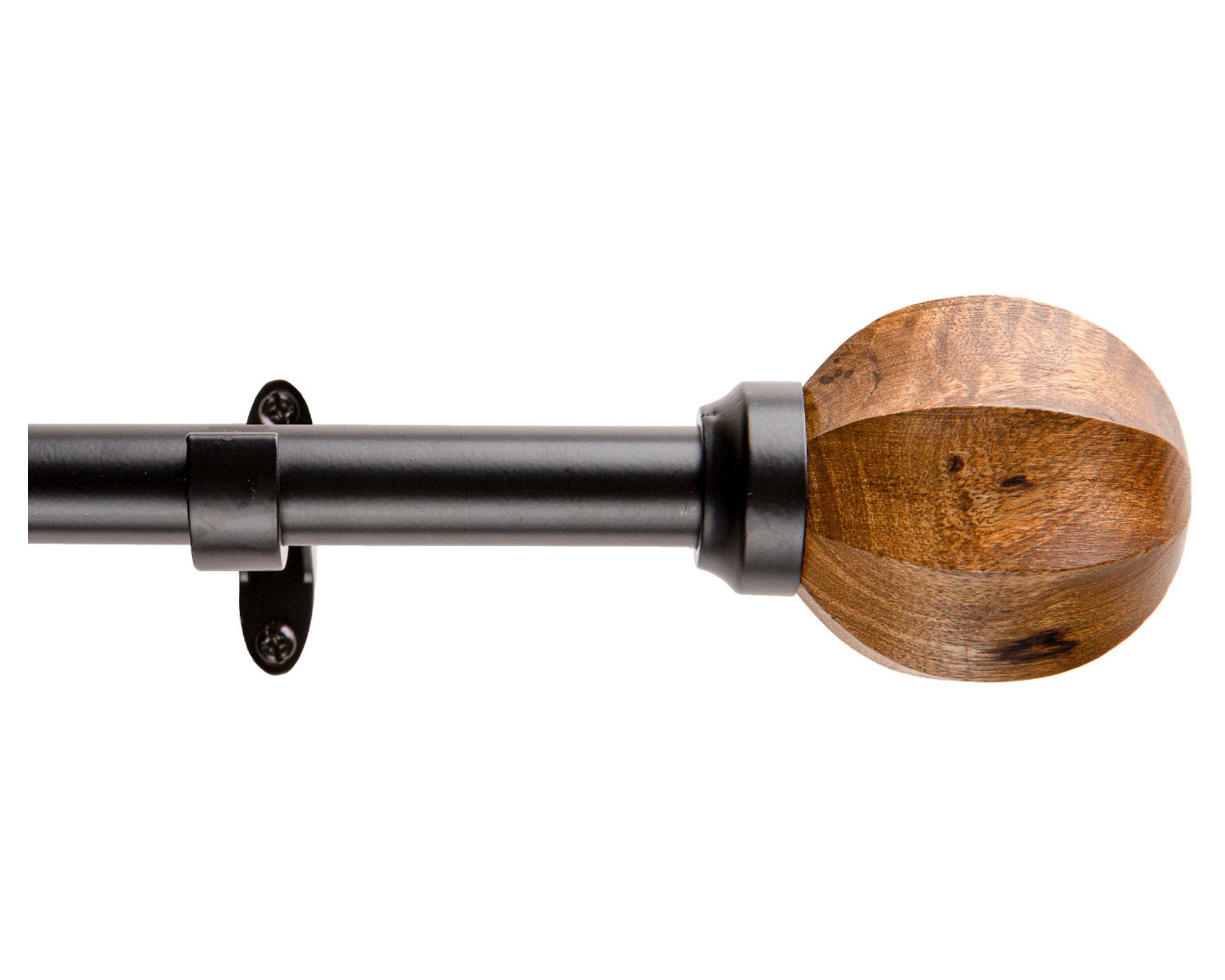 Barra cortina extensible 16/19 mm 120/210 cm Esfera negro Dib-0