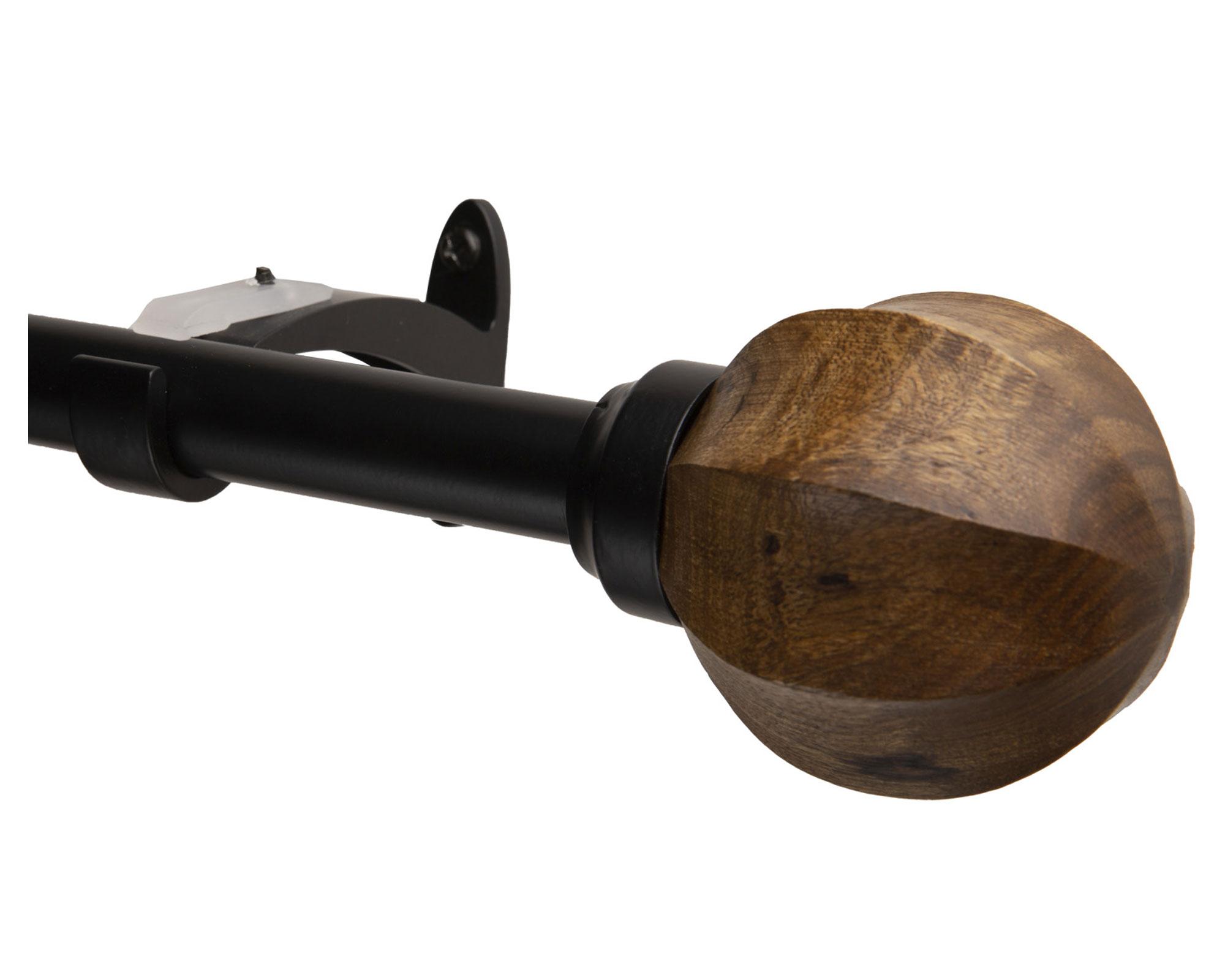 Barra cortina extensible 16/19 mm 120/210 cm Esfera negro Dib-1
