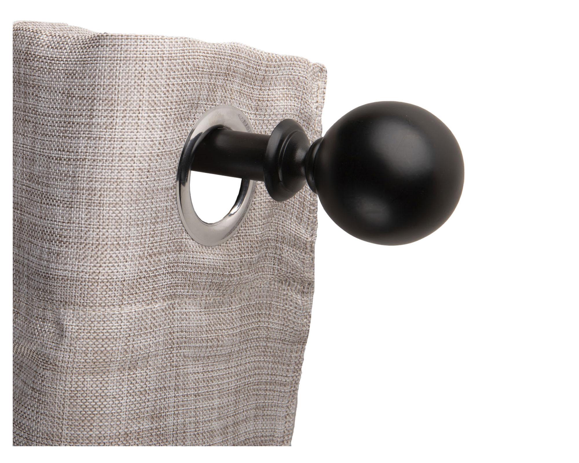 Barra cortina extensible 16/19 mm 120/210 cm Bola negro Dib-2