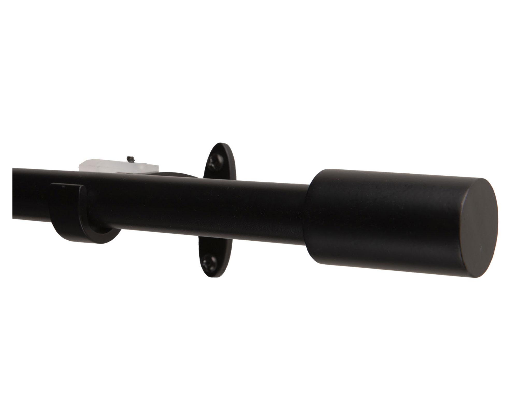 Barra cortina extensible 16/19 mm 120/210 cm Cilindro negro Dib-1
