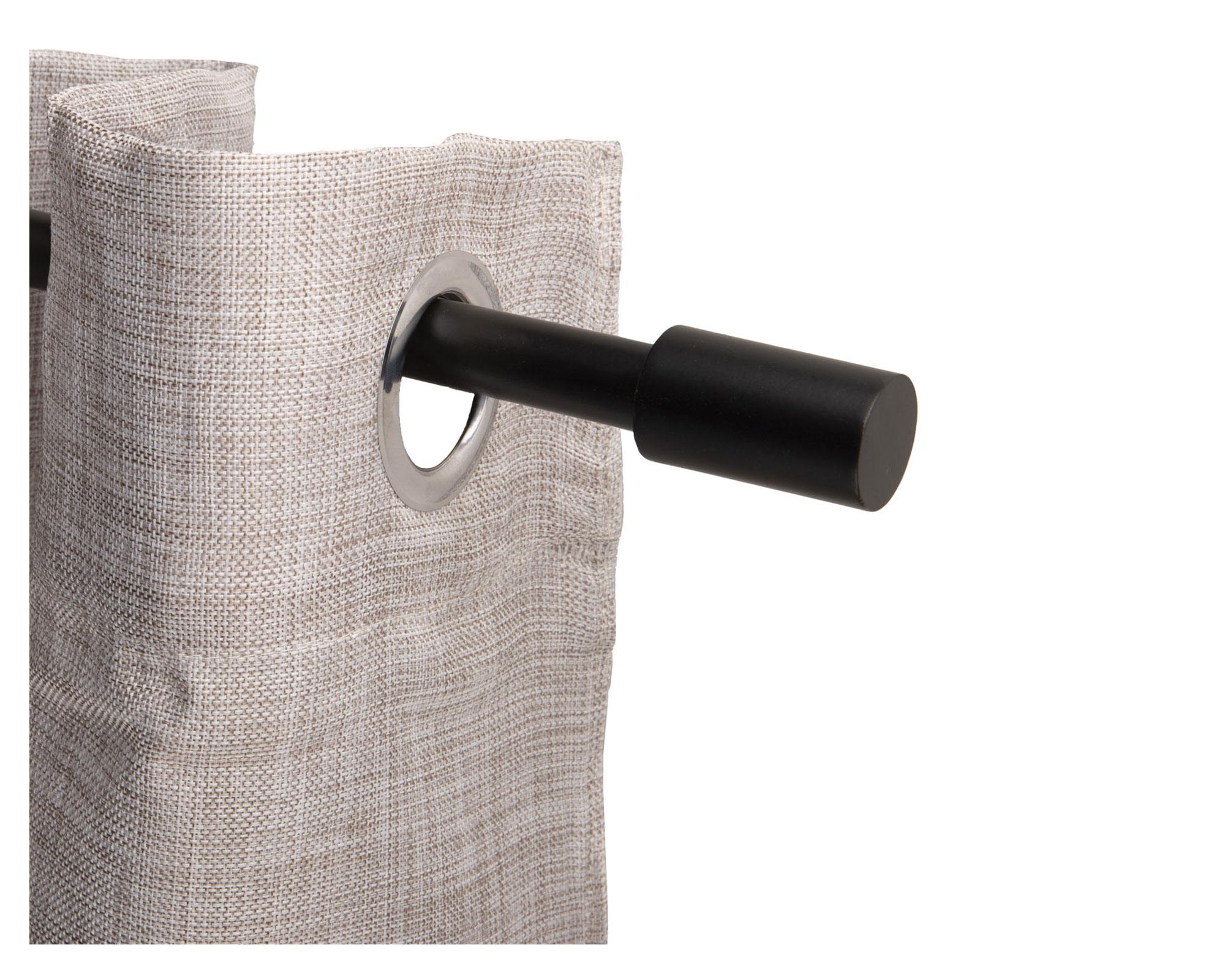 Barra cortina extensible 16/19 mm 120/210 cm Cilindro negro Dib-2