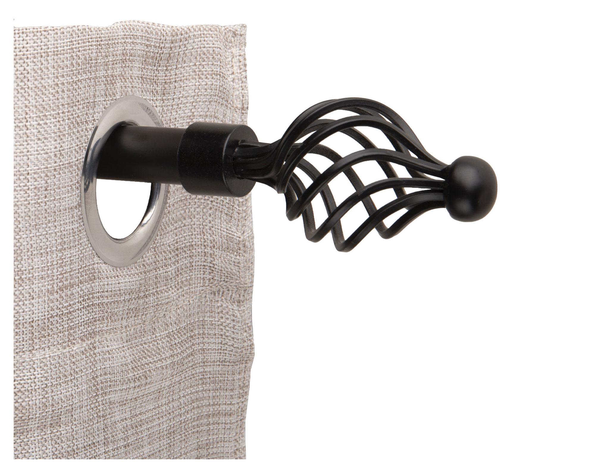 Barra cortina extensible 16/19 mm 120/210 cm Nido negro Dib-2