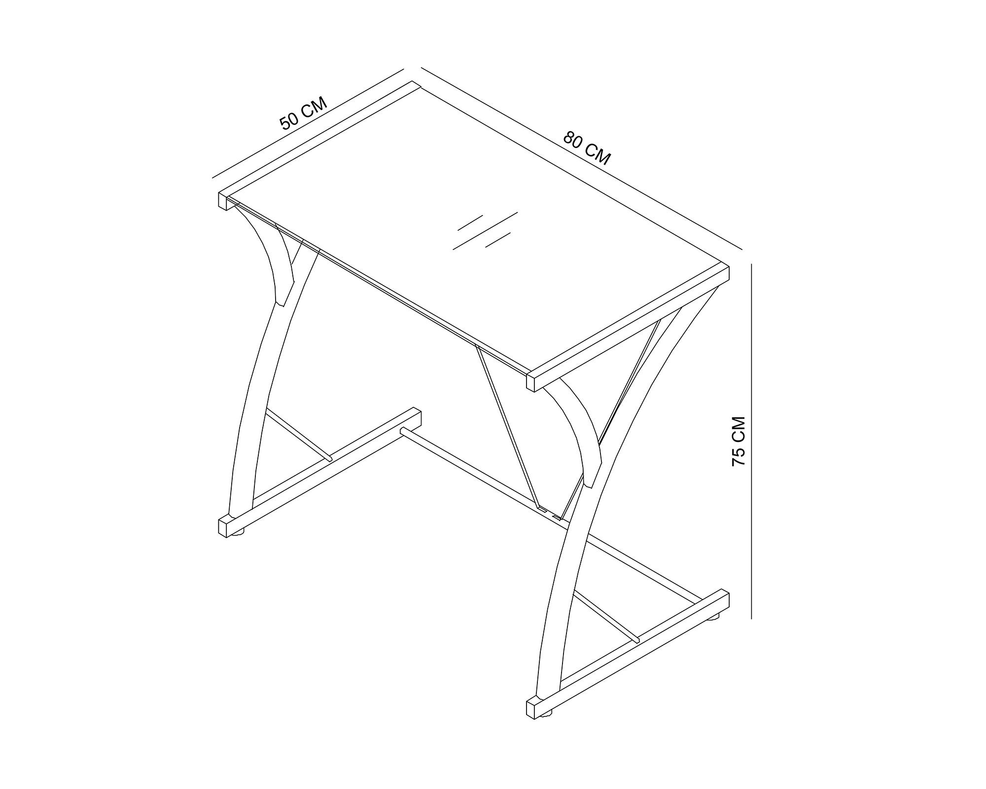 Escritorio gamer vidrio y acero negro-1