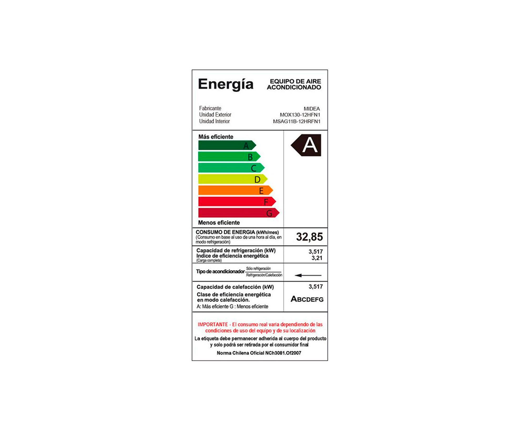 Aire acondicionado Split 12000 BTU Xtreme Save MSAG11B-12HRFN1 Midea-13