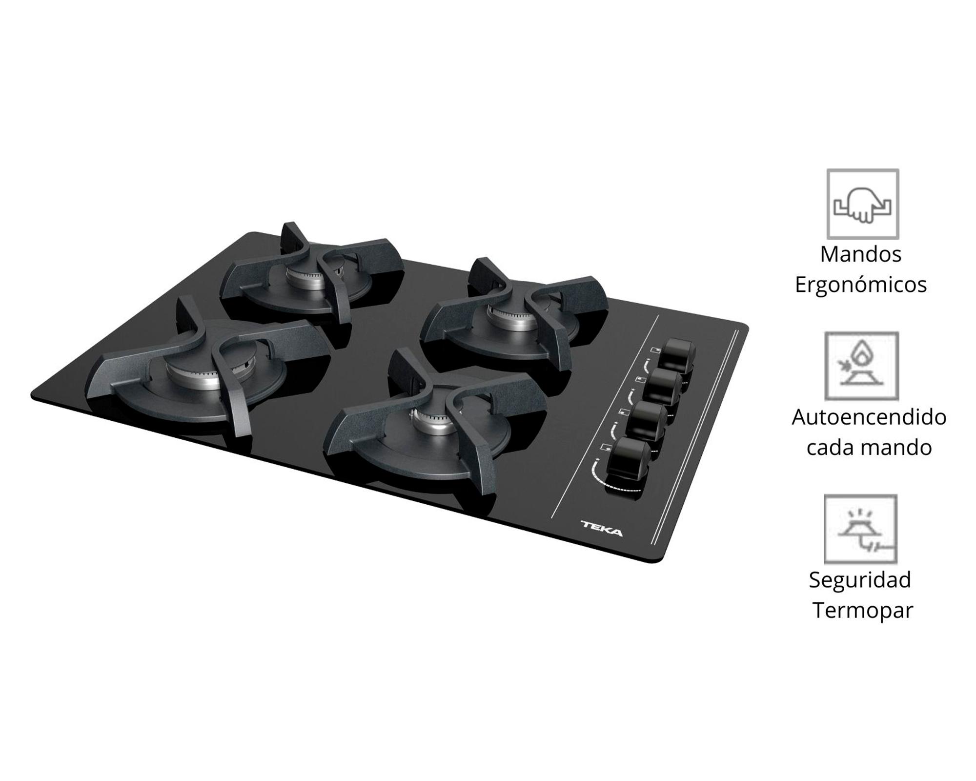 Kit empotrable Horno HBB-5360 SS 67 lt + encimera GBC 64003 KBB 4 quemadores + campanaTL 6310-6