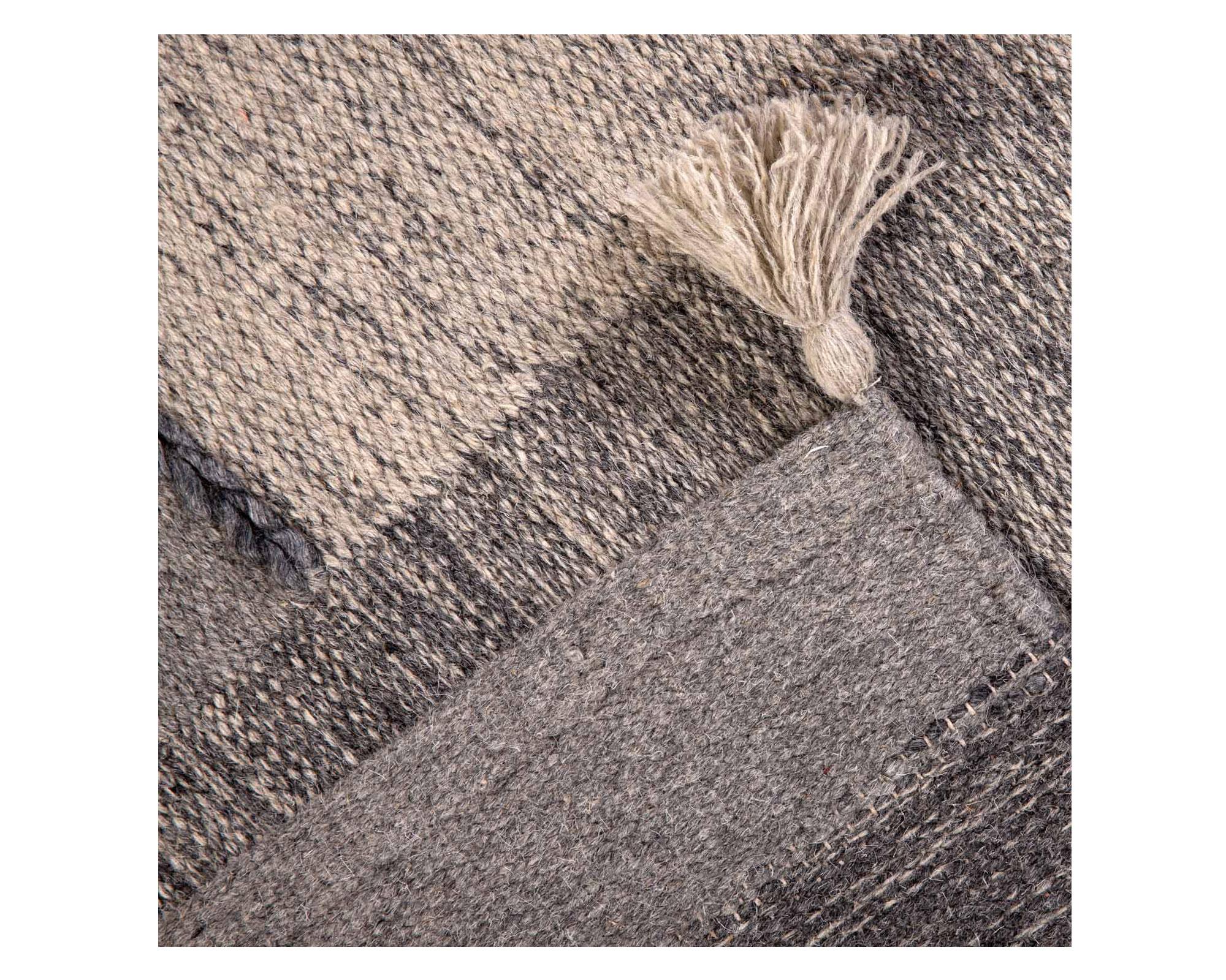 Alfombra 160x230 cm Handwoven Wool line gris Dib-2