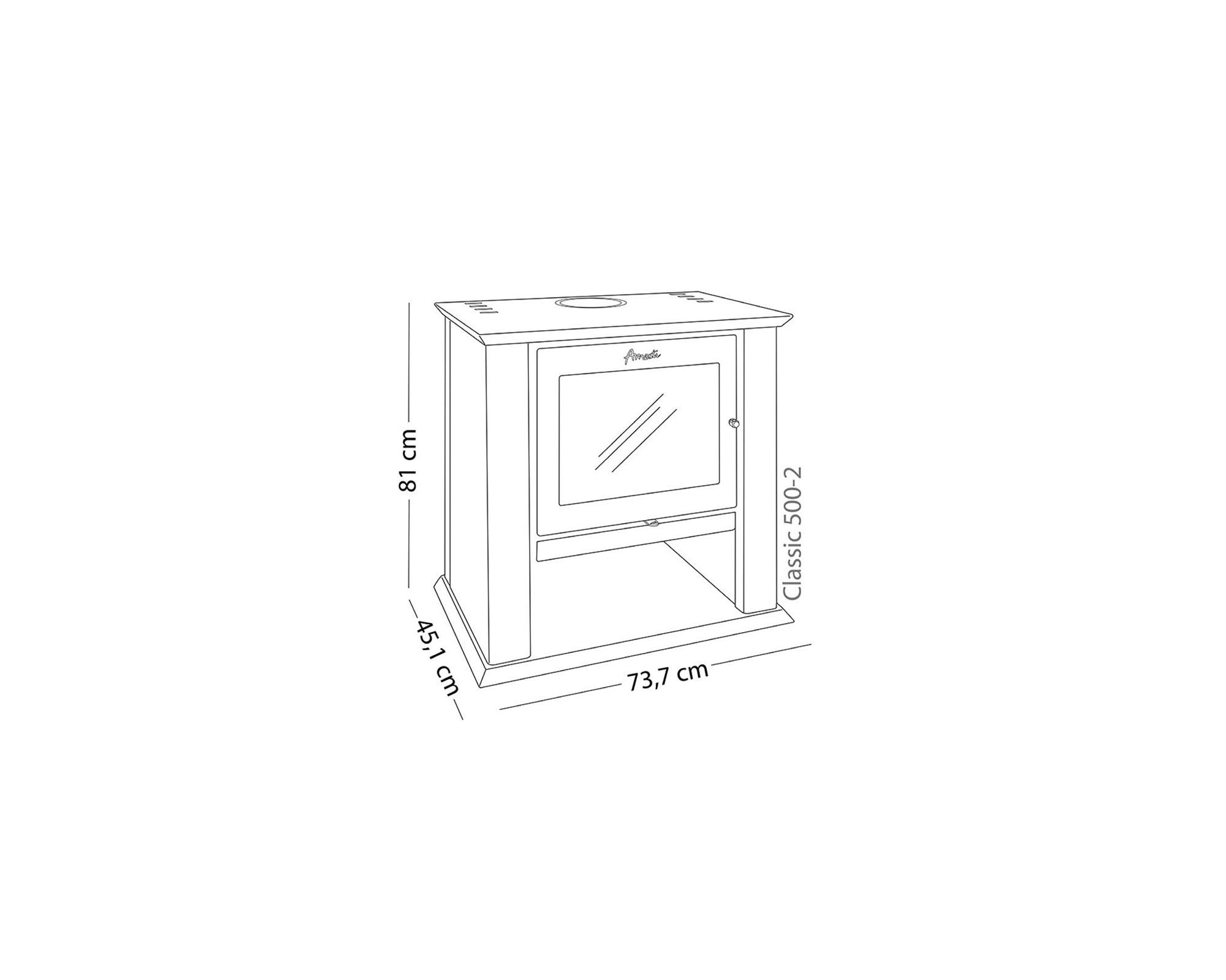 Calefactor a leña Classic 500 negro satinado-3