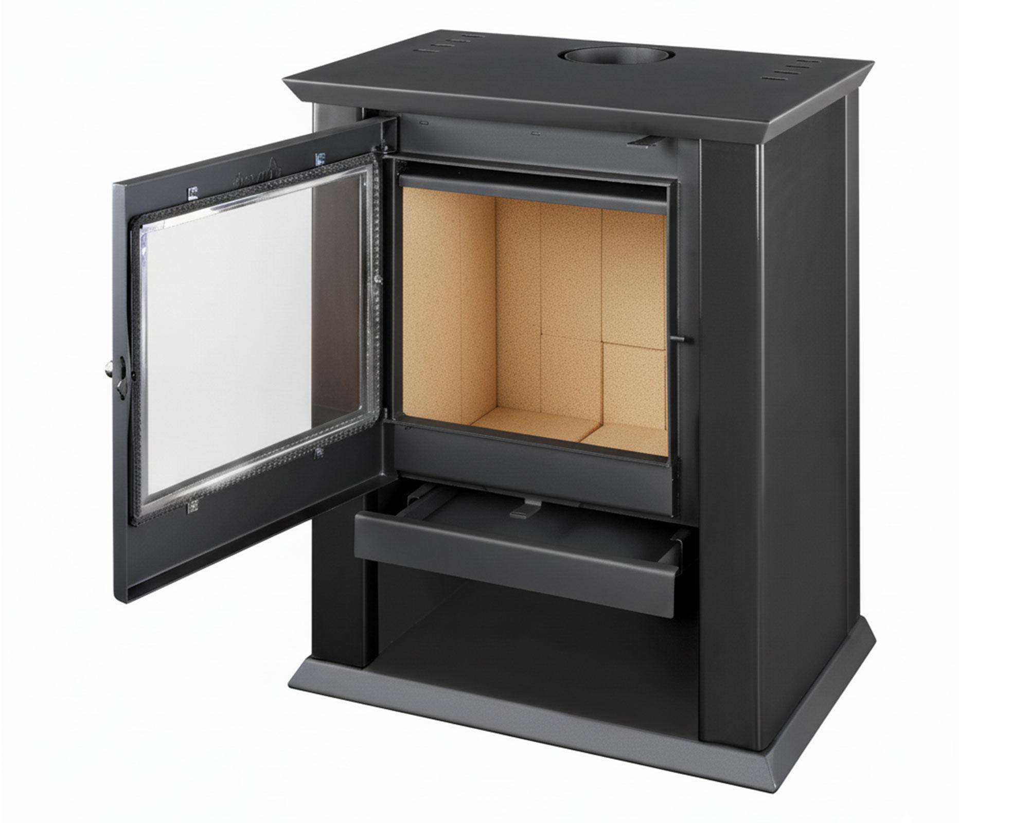 Calefactor a leña Classic 500 negro satinado-1