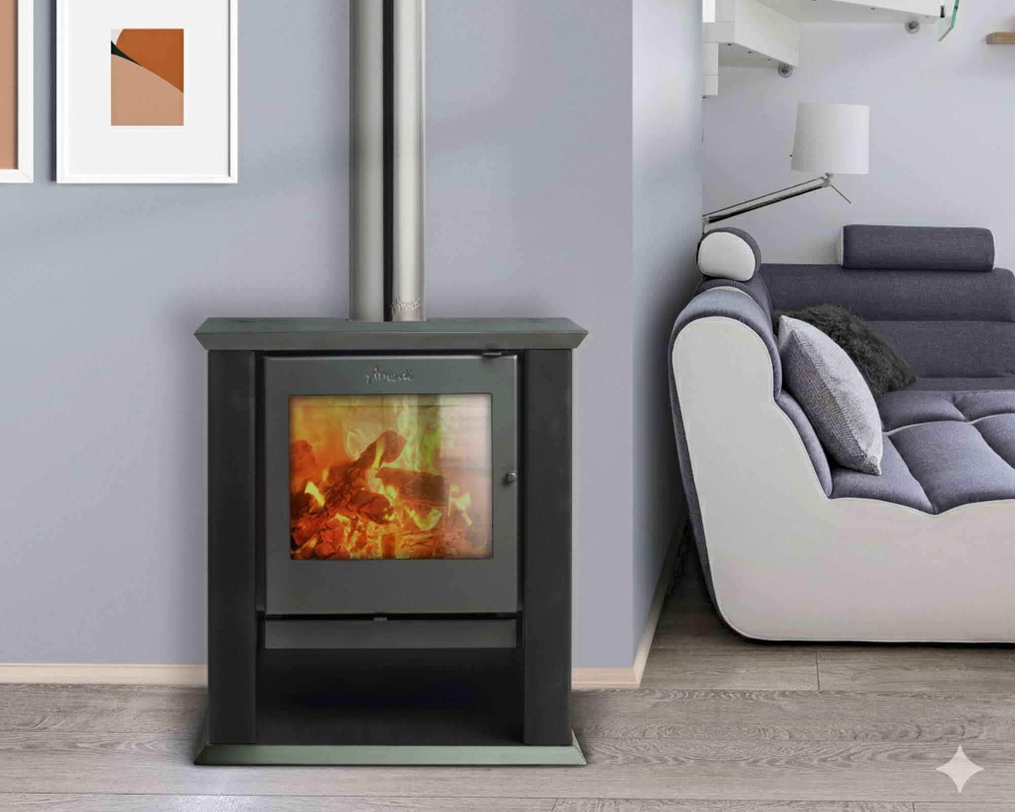 Calefactor a leña Classic 500 negro satinado-2