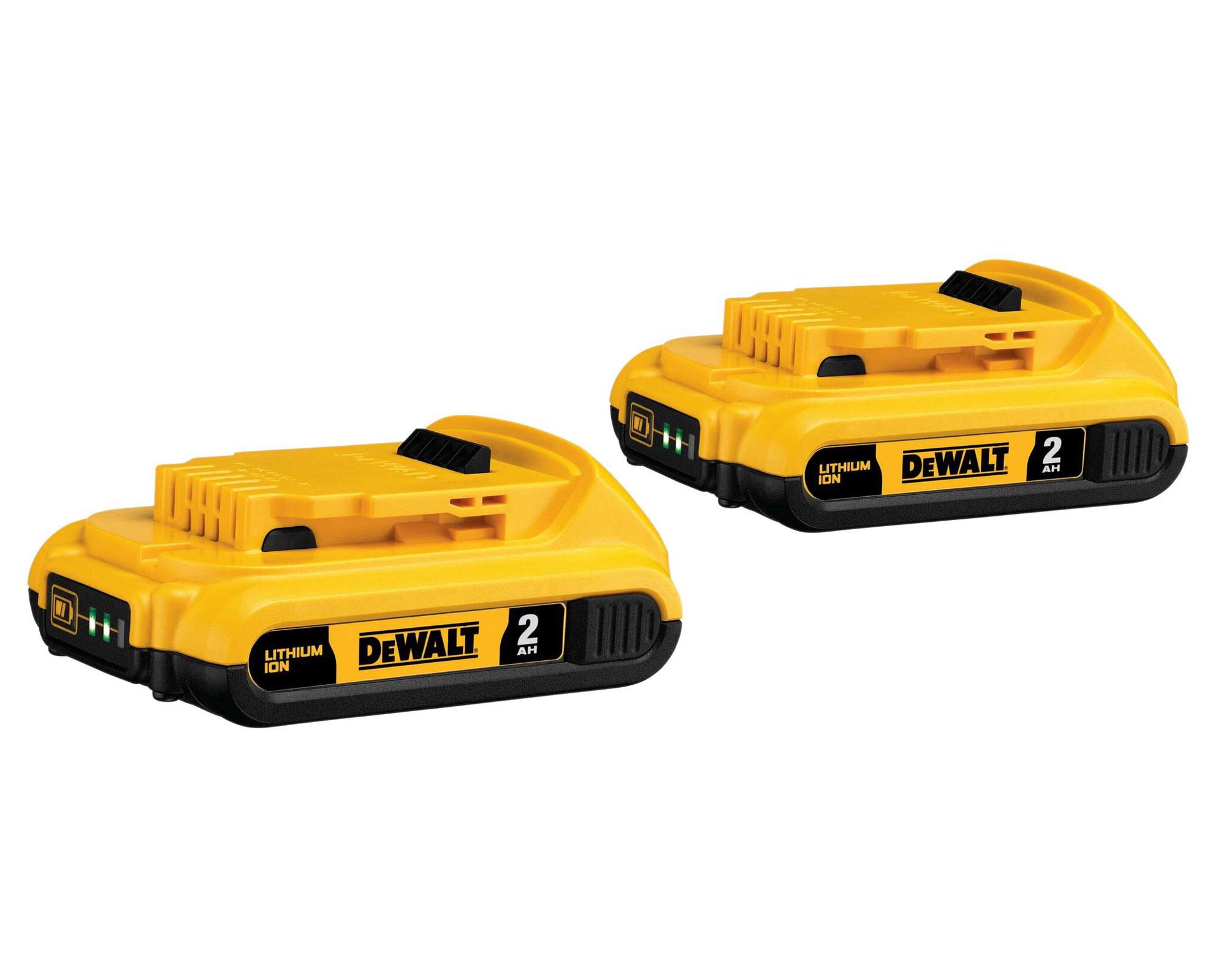 Batería 2 Ah 2 DCB203C2 B2 2 unidades + cargador Dewalt-1