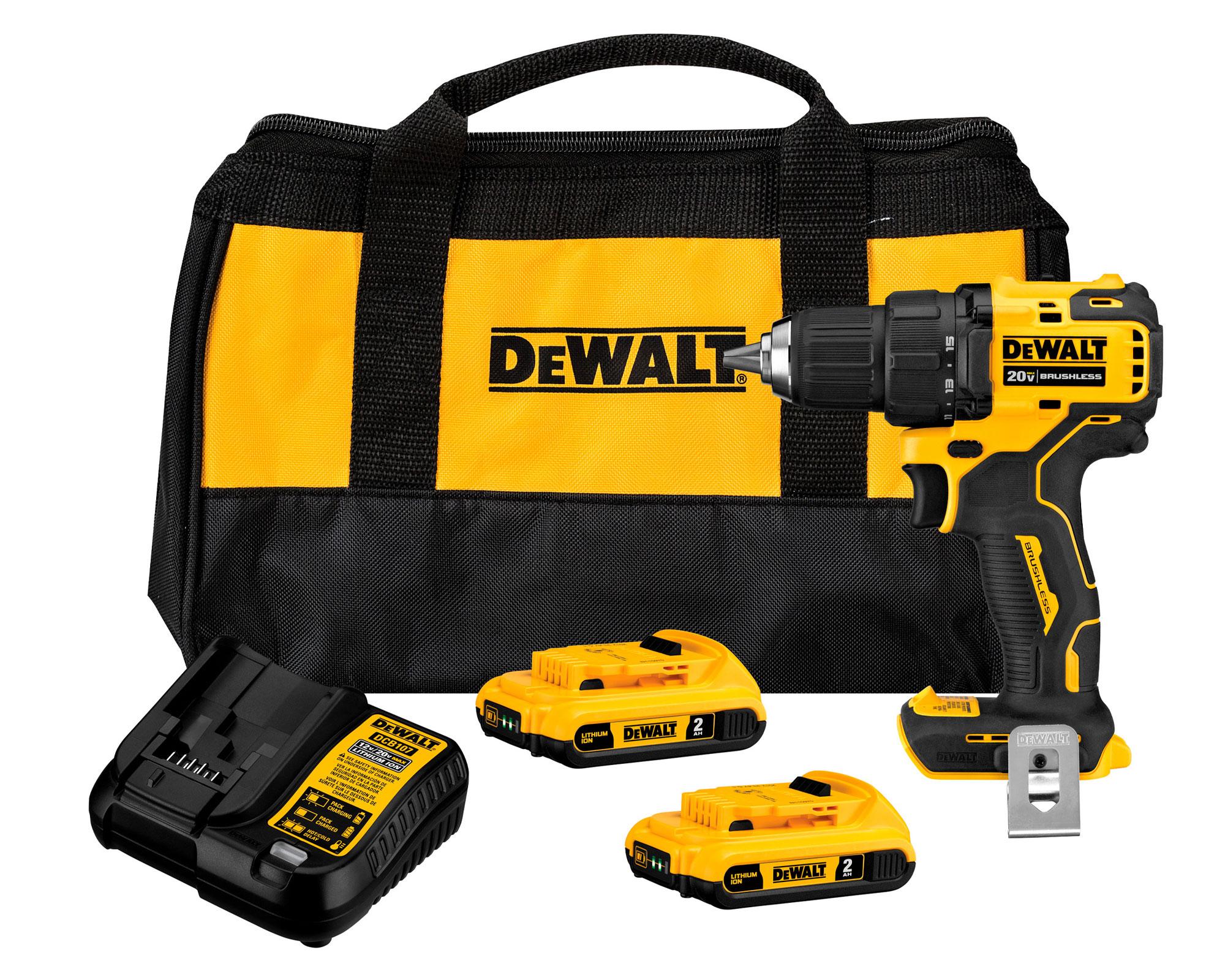 Taladro atornillador 13 mm 20V Atomic + 2 baterías DCD708D2-B2 Dewalt-0