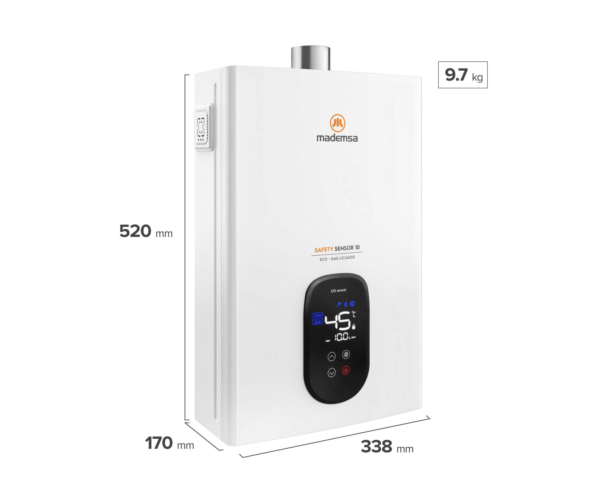 Calefont tiro forzado 10 litros gas licuado Safety Sensor Eco-5