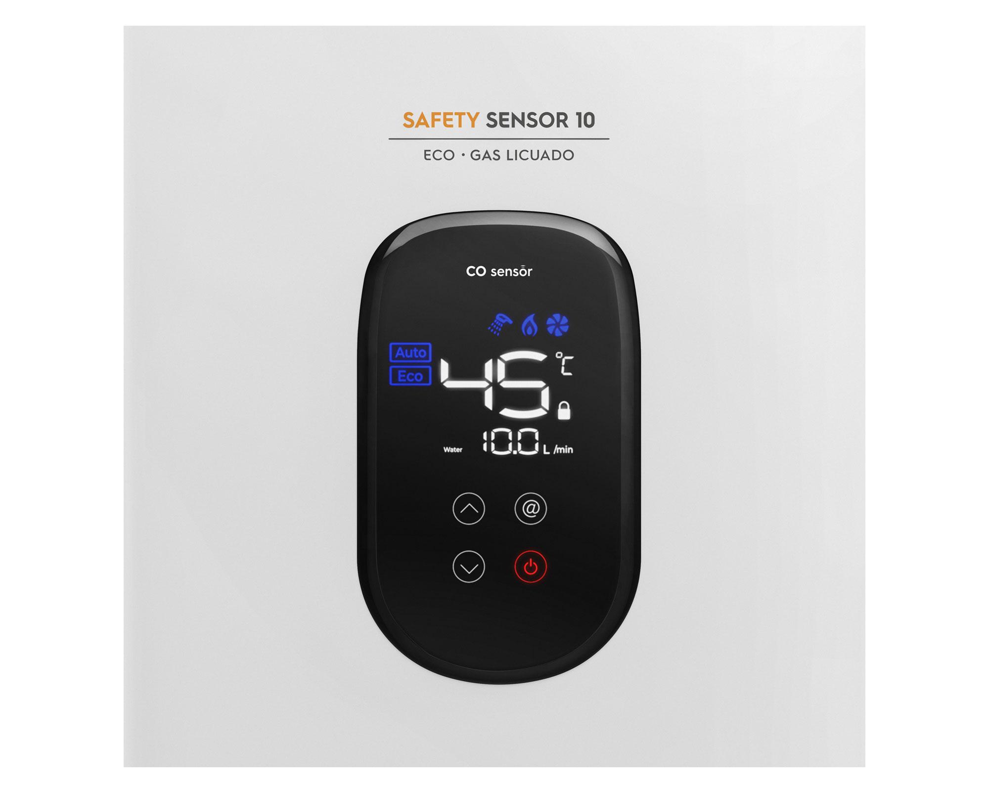 Calefont tiro forzado 10 litros gas licuado Safety Sensor Eco-1