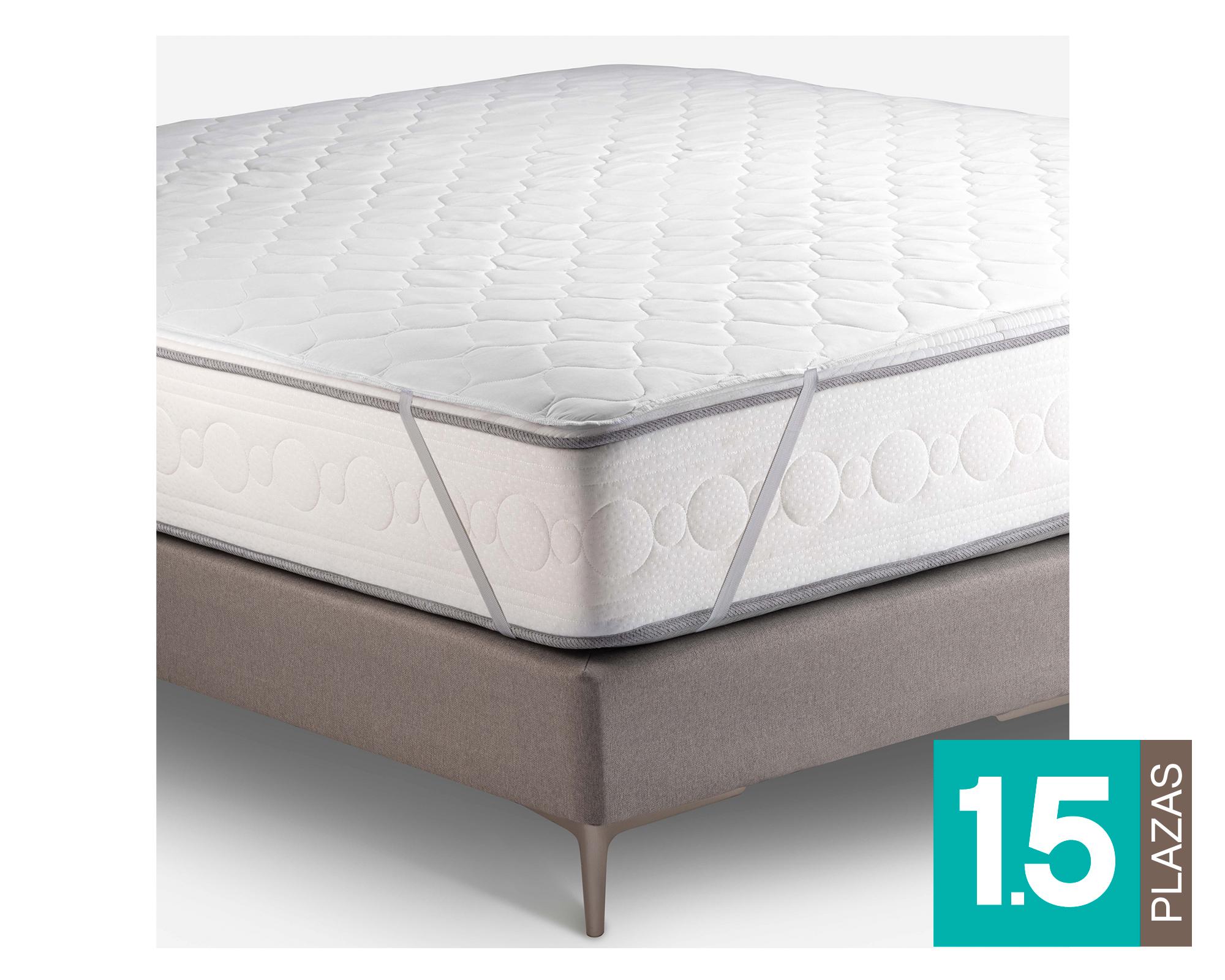 Cubre colchón 1.5 plazas Light blanco Rosen-3