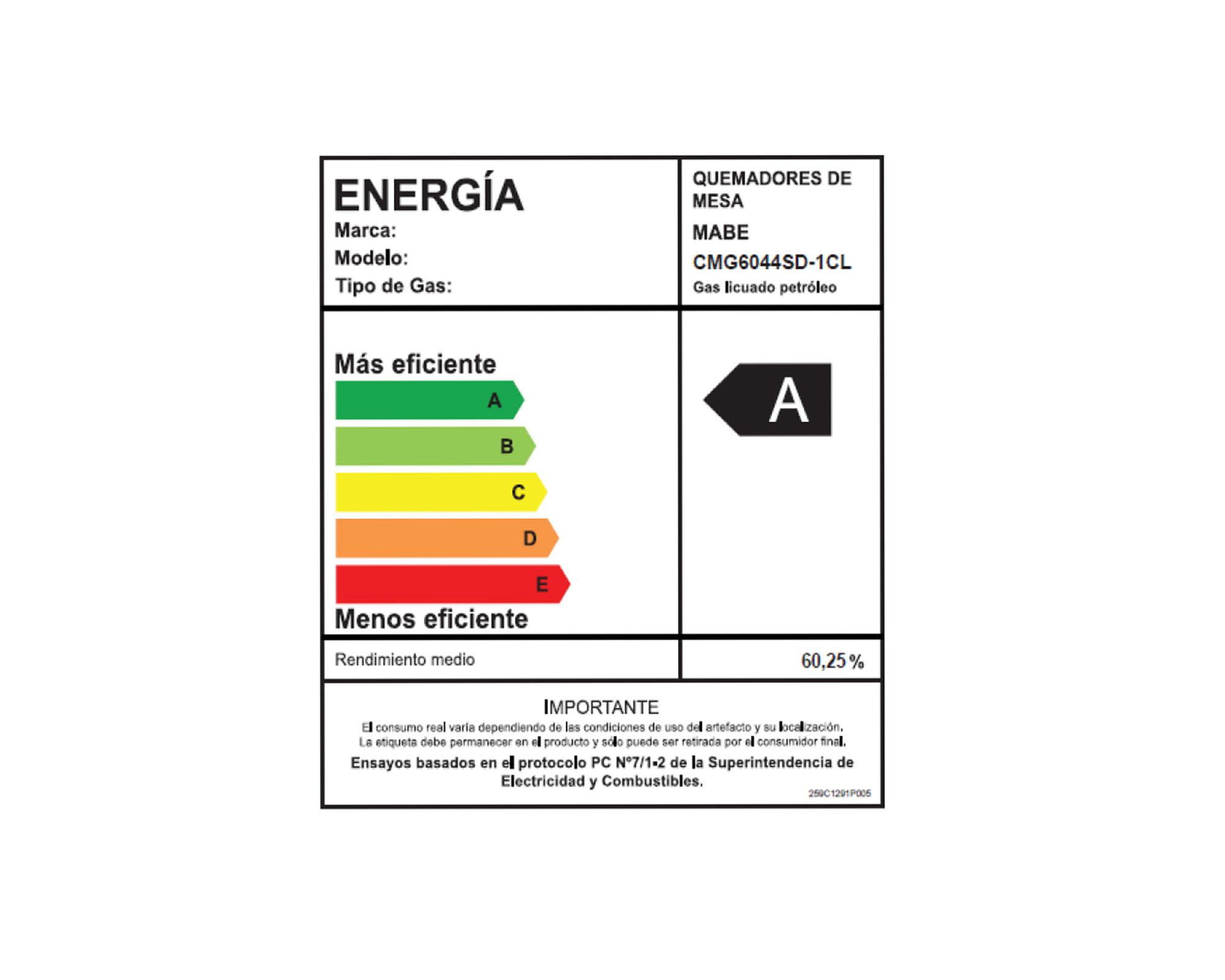 Encimera a gas 4 quemadores CMG6044SD-1CL Mabe-7