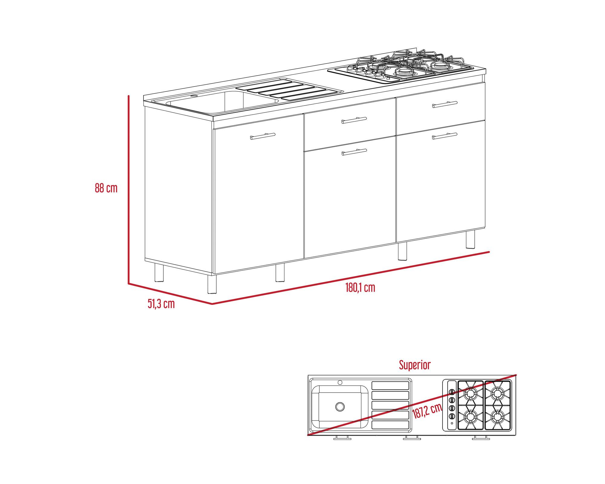 Mueble lavaplatos Gante rovere niebla 88x180.1x51.3 cm-4