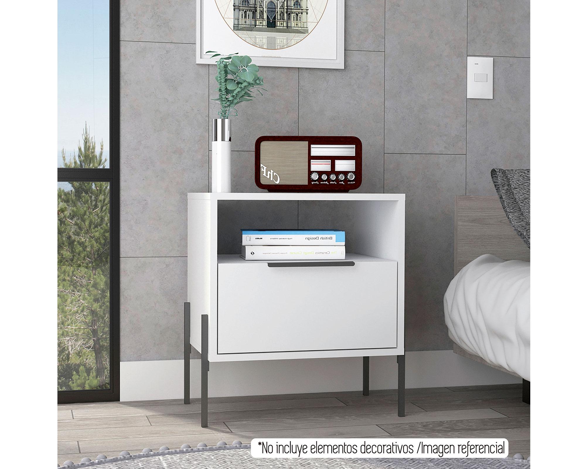 Velador 1 cajón White Collection TuHome-2