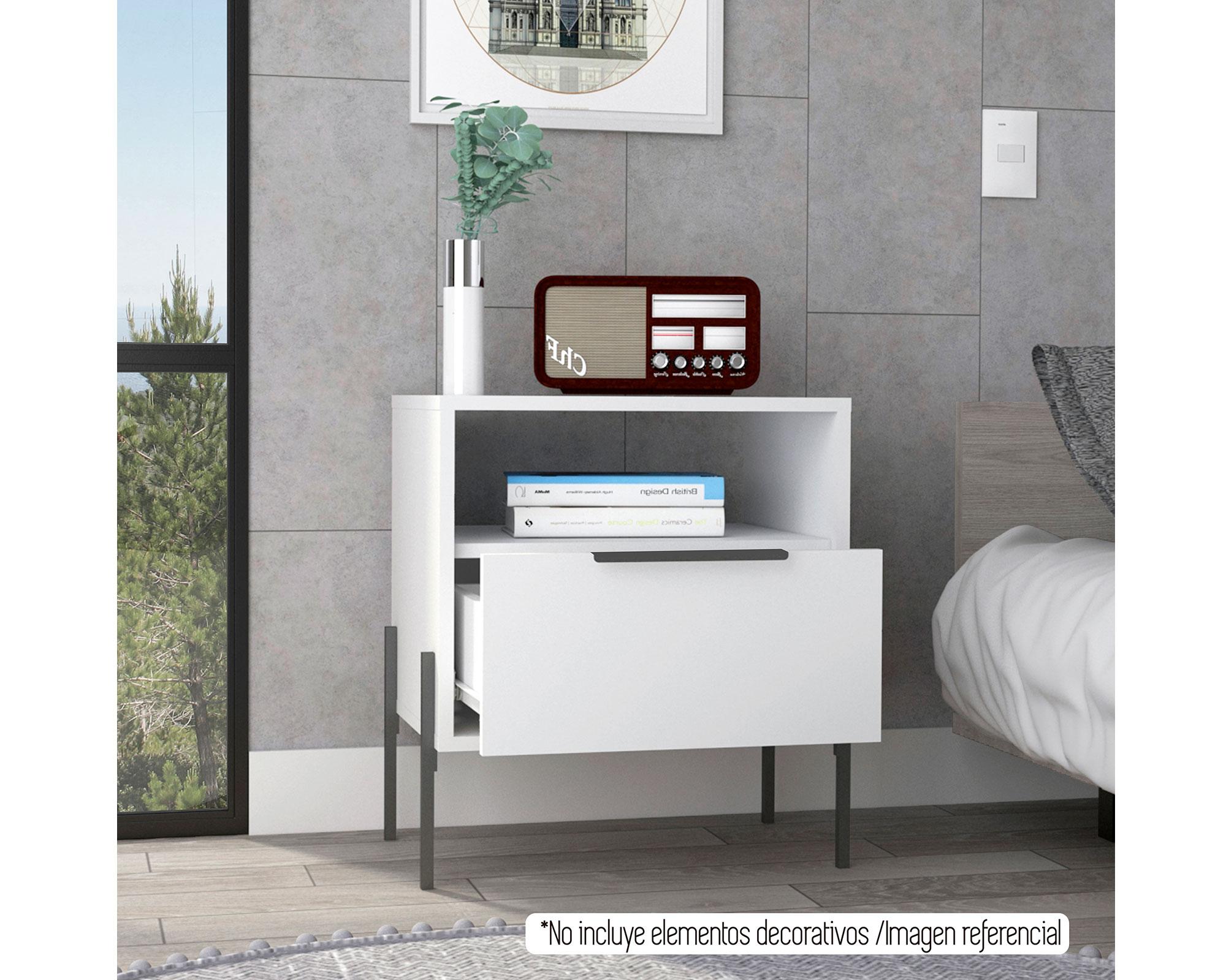 Velador 1 cajón White Collection TuHome-3