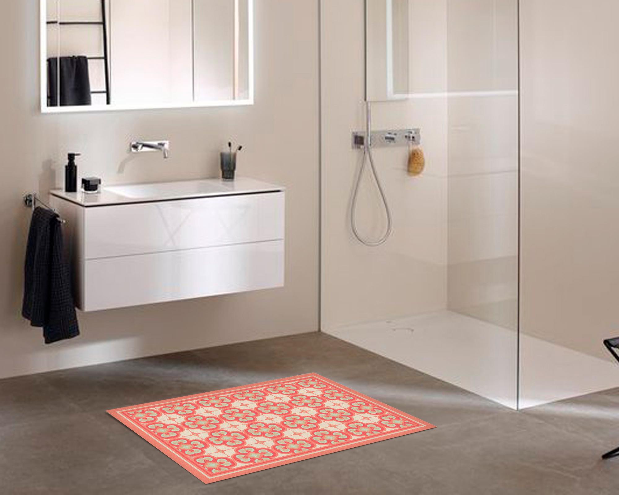 Alfombra de cocina 50x70 cm Flor Árabe coral-2