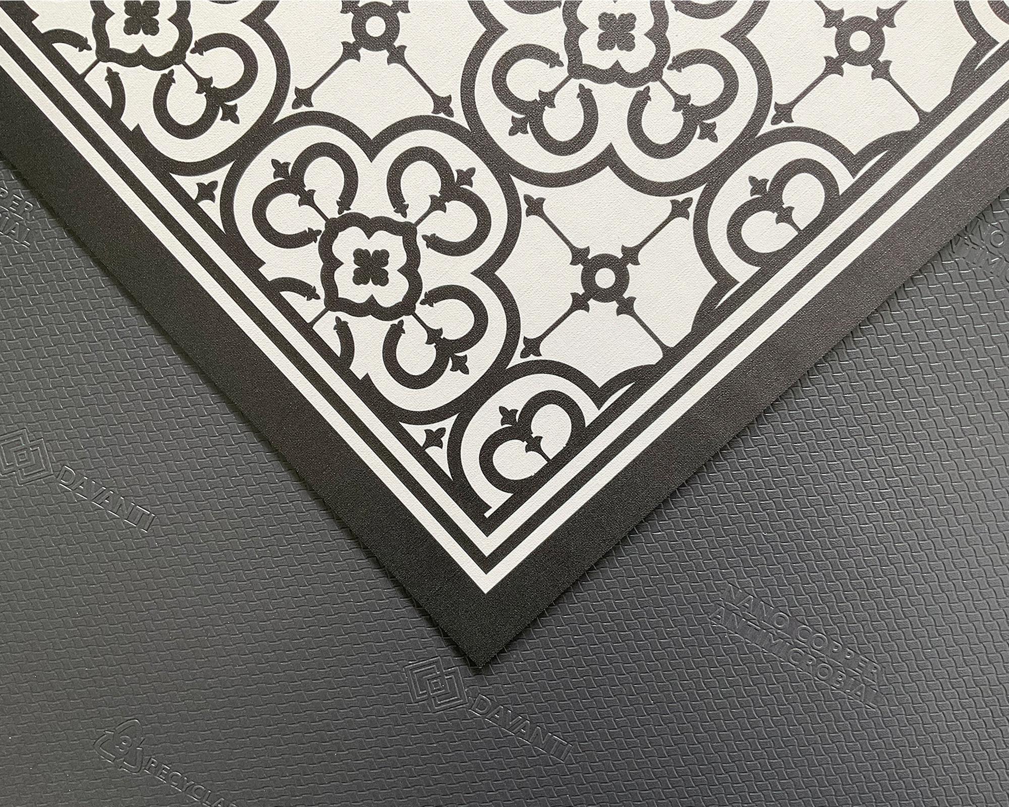 Alfombra de cocina 50x70 cm Flor Árabe negro-1