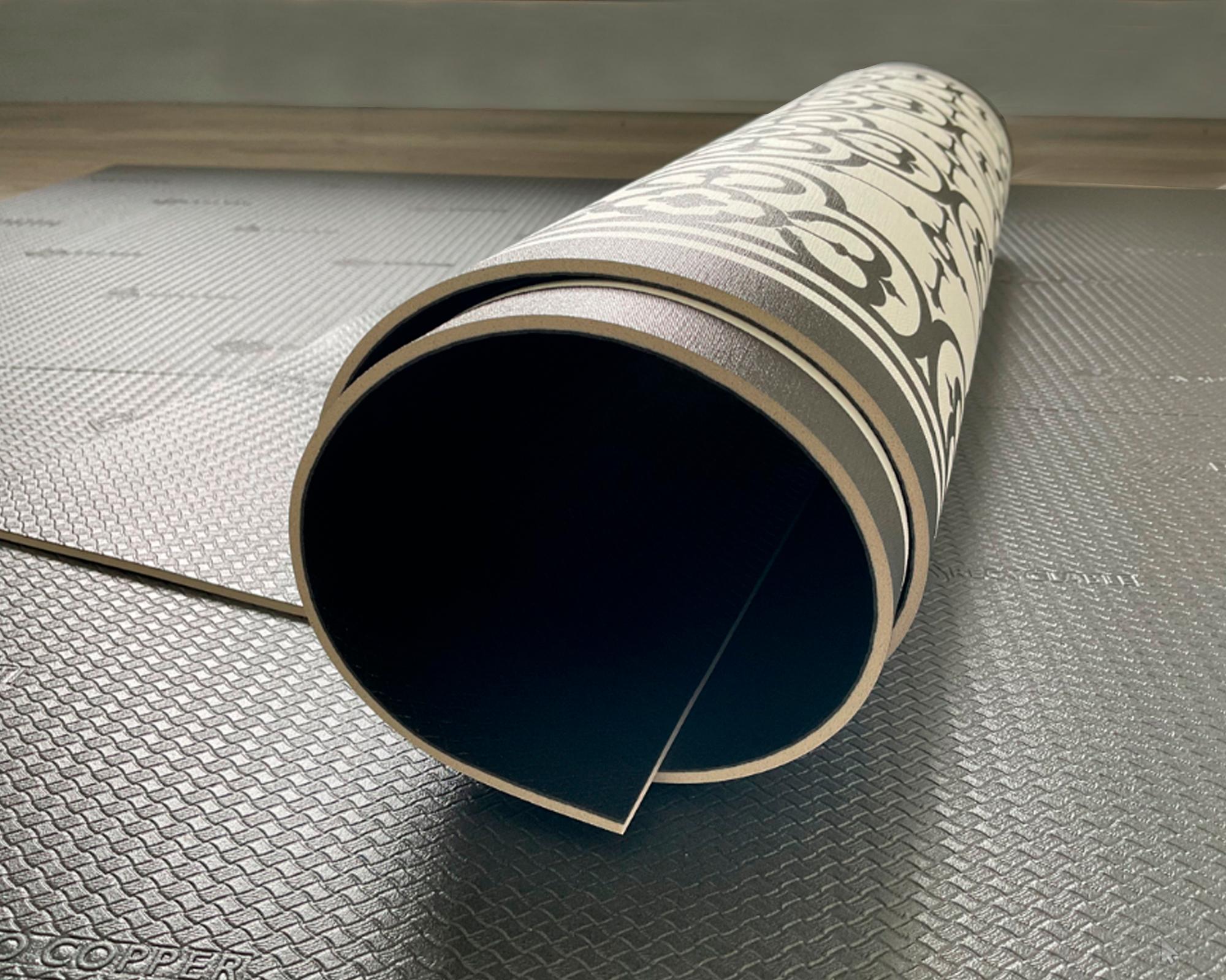Alfombra de cocina 50x90 cm Flor Árabe negro-1