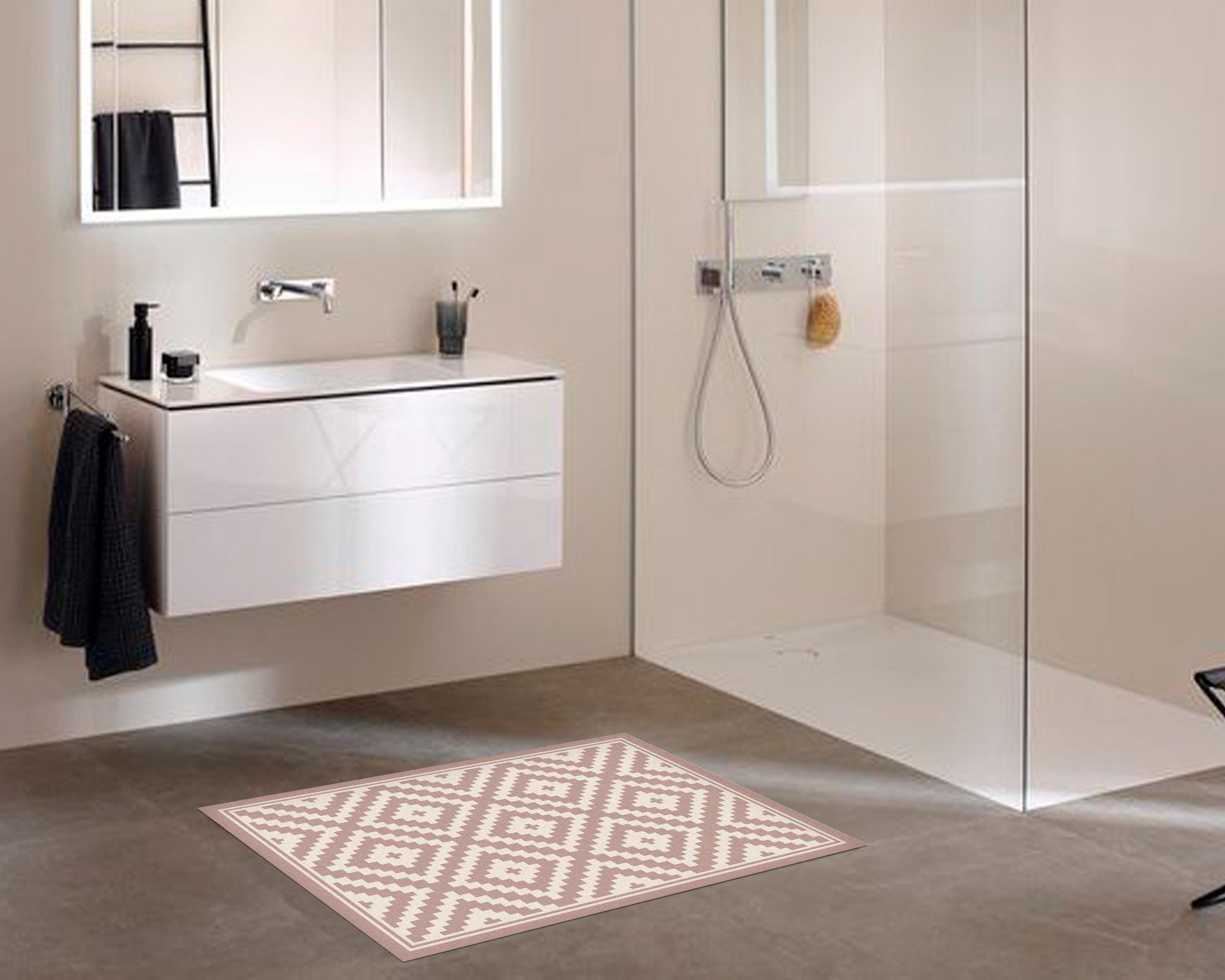 Alfombra de cocina 50x70 cm Rombos rosado-2