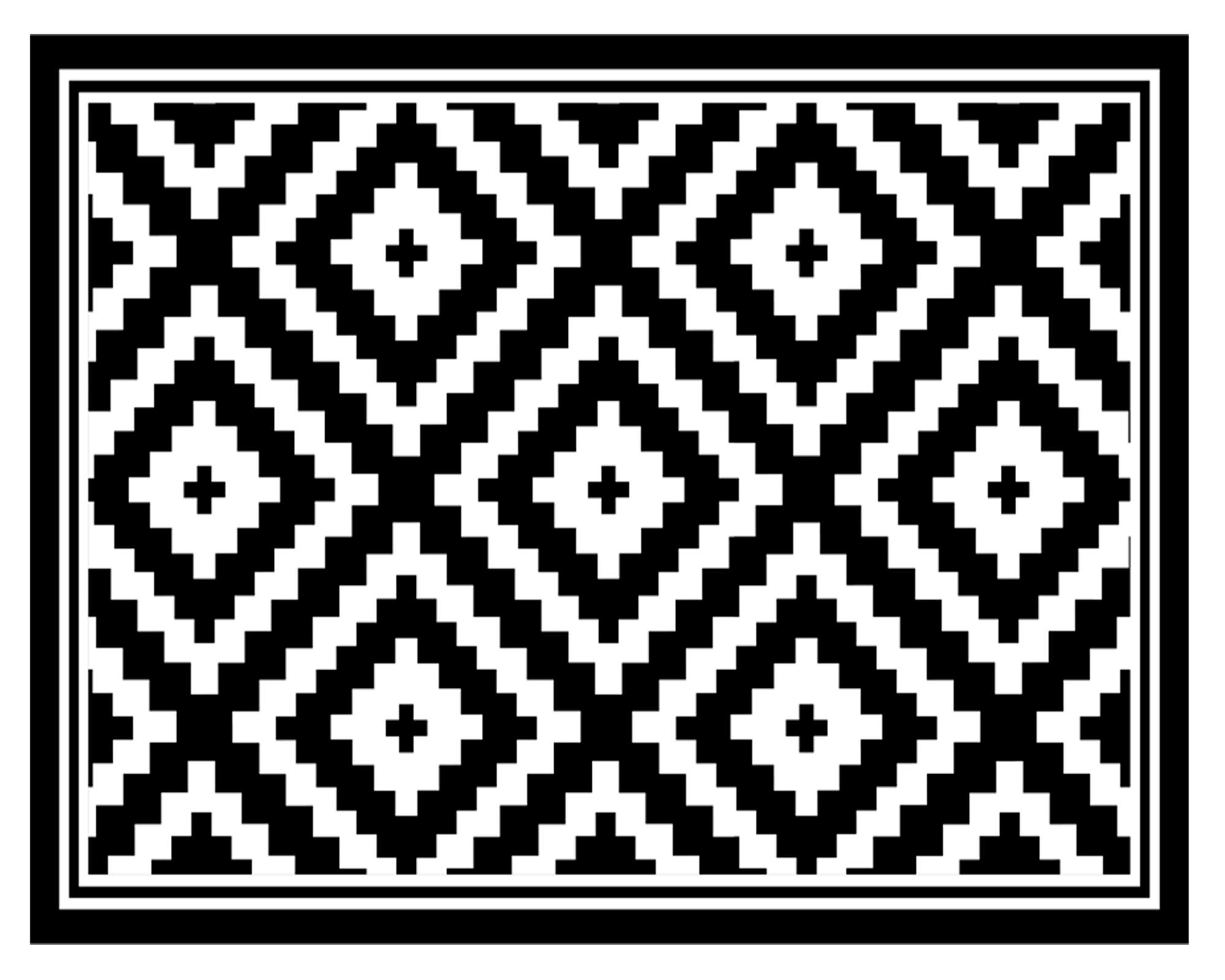 Alfombra de cocina 40x60 cm Rombos negro-0