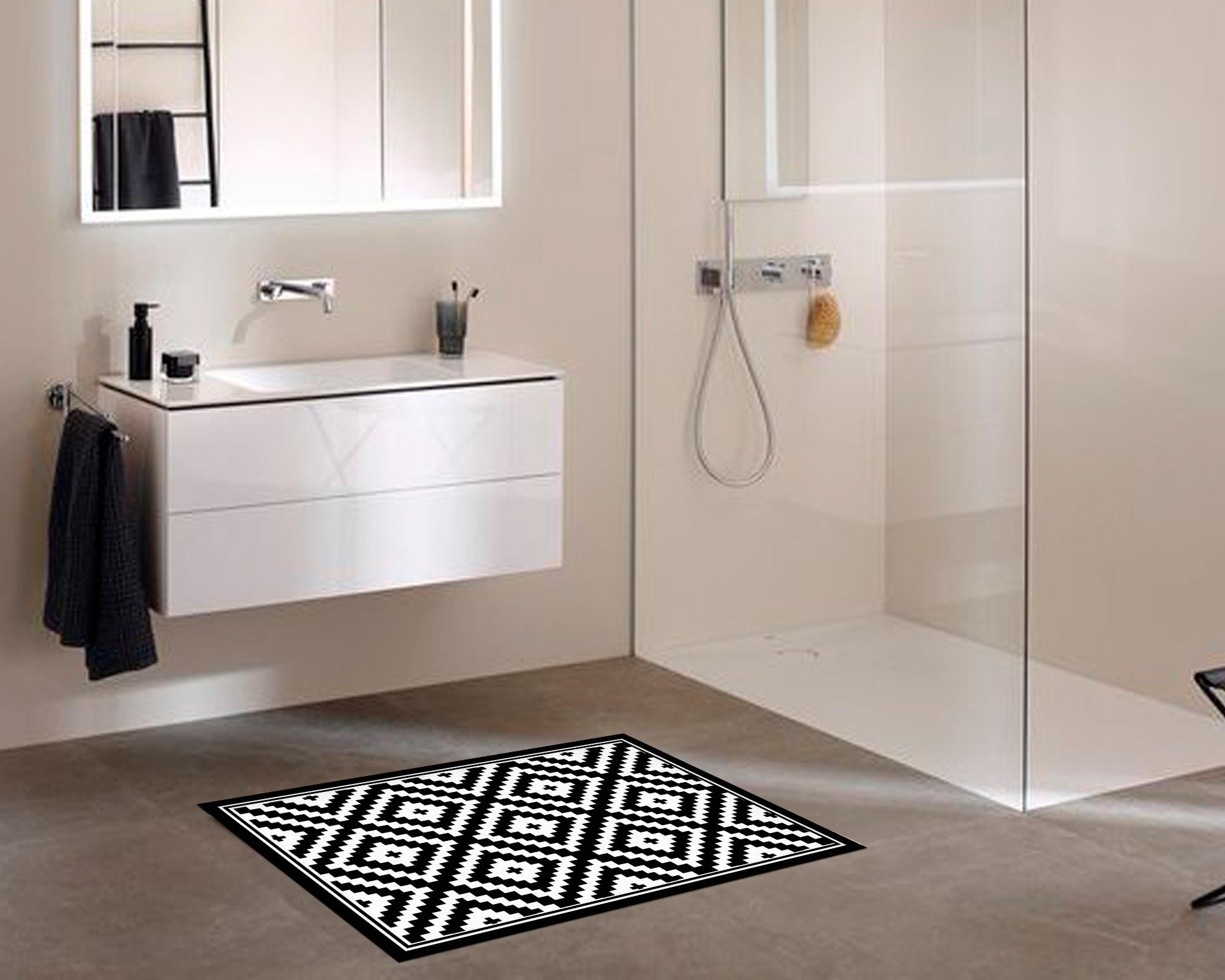 Alfombra de cocina 50x70 cm Rombos negro-2