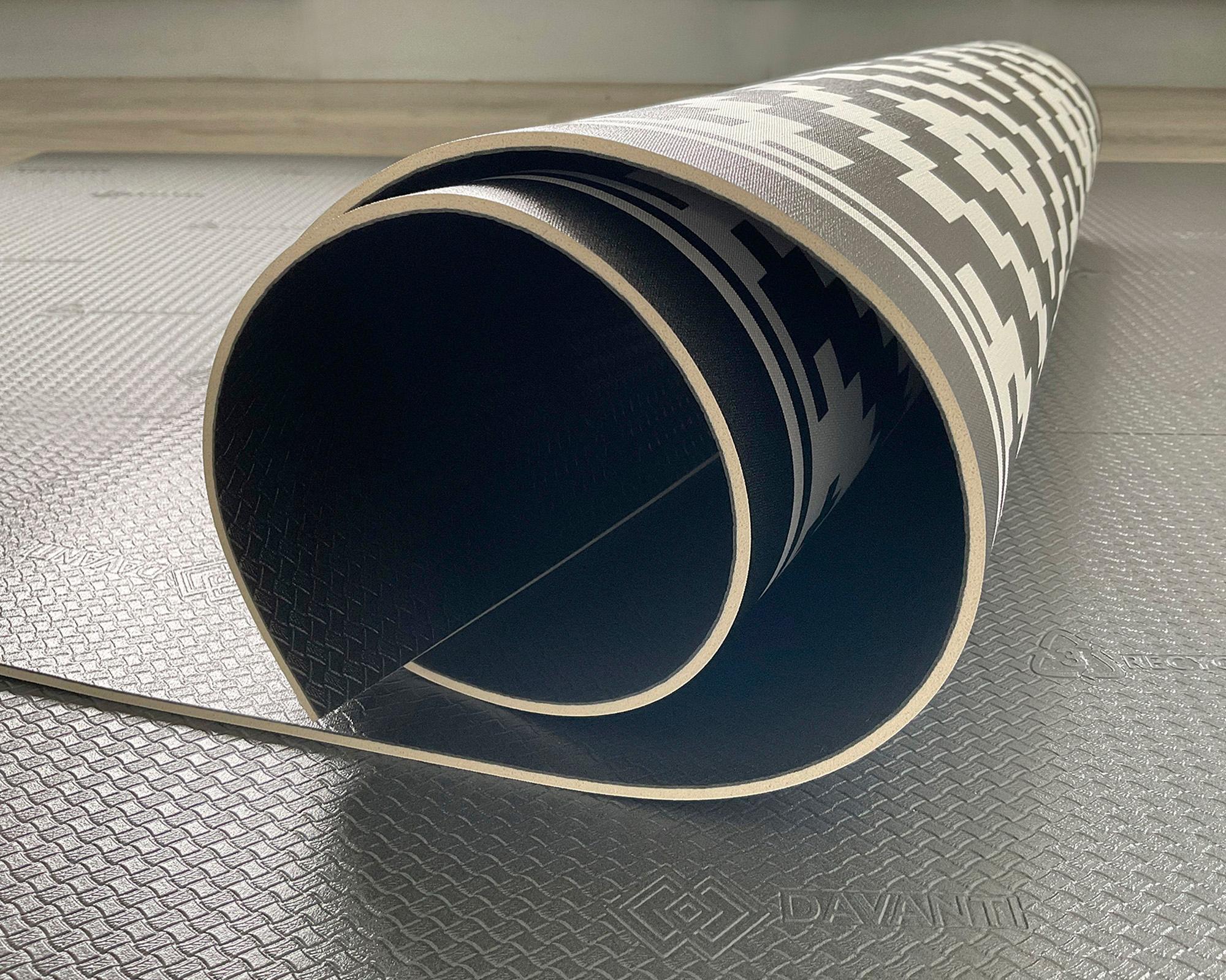 Alfombra de cocina Rombos PVC negro 50x90 cm-1