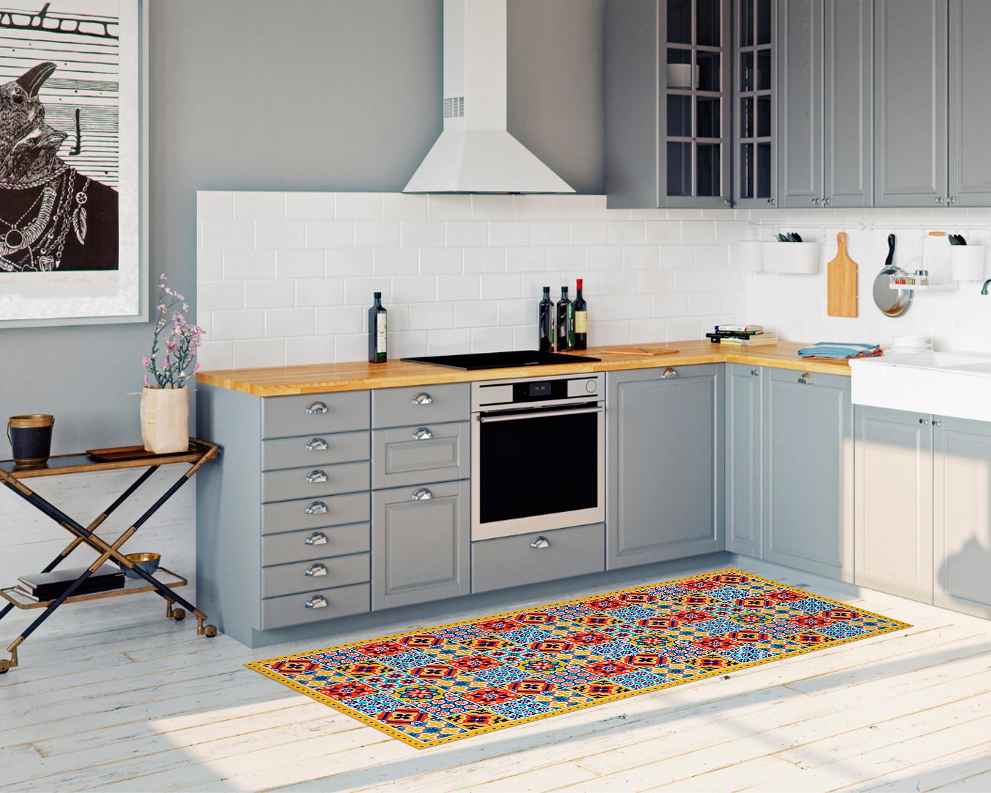 Alfombra de cocina 70x140 cm Baldosa Portuguesa diseños-2