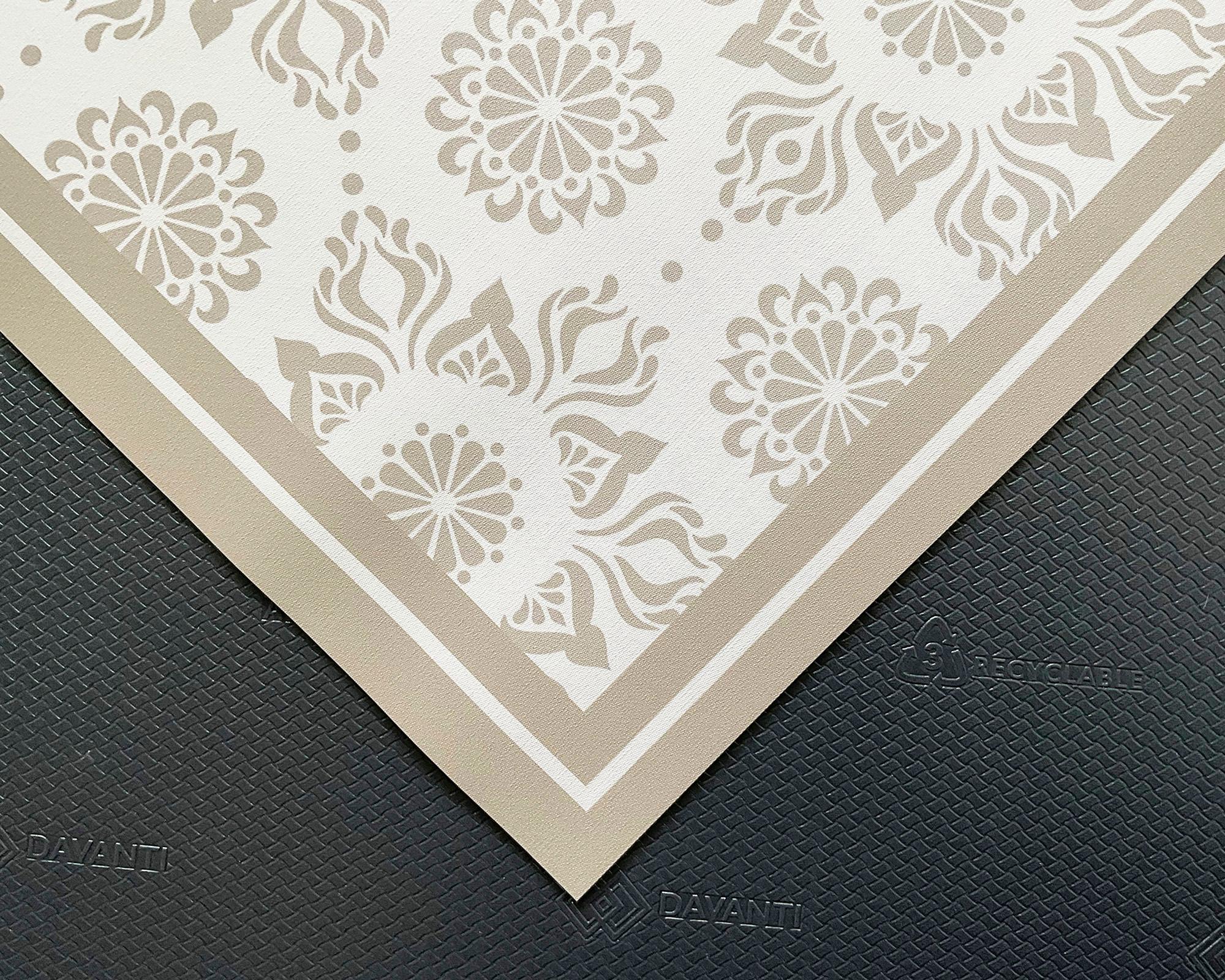 Alfombra de cocina 50x90 cm Flor Indú arena-1