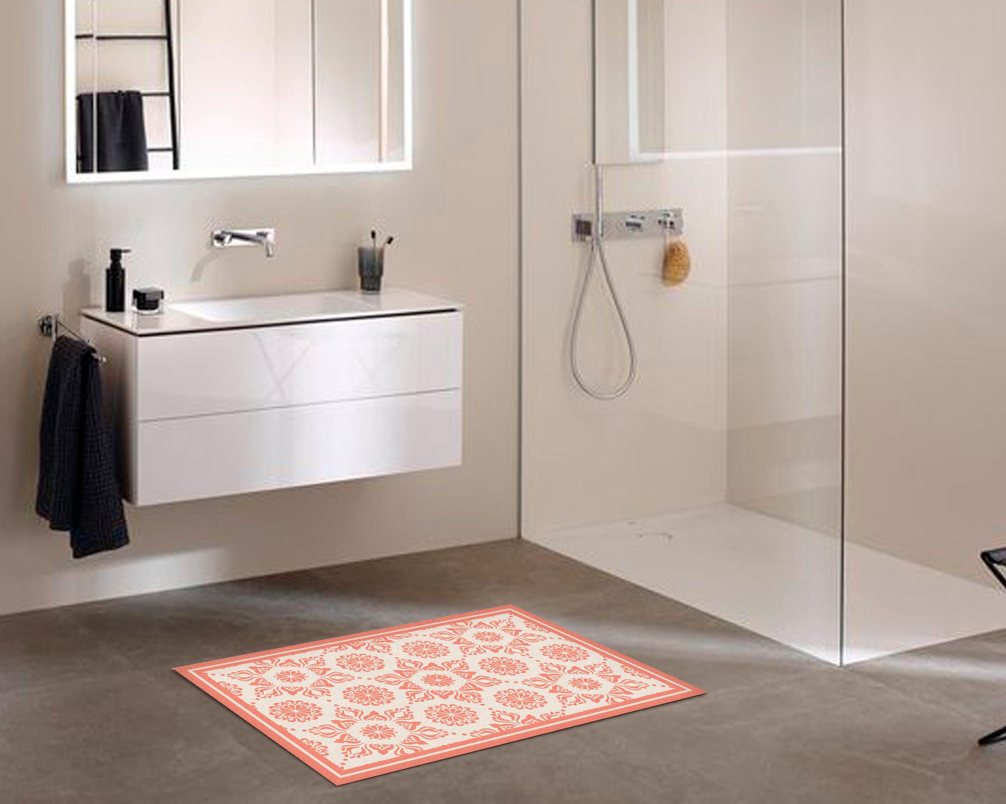 Alfombra de cocina 50x70 cm Flor Indú coral-2