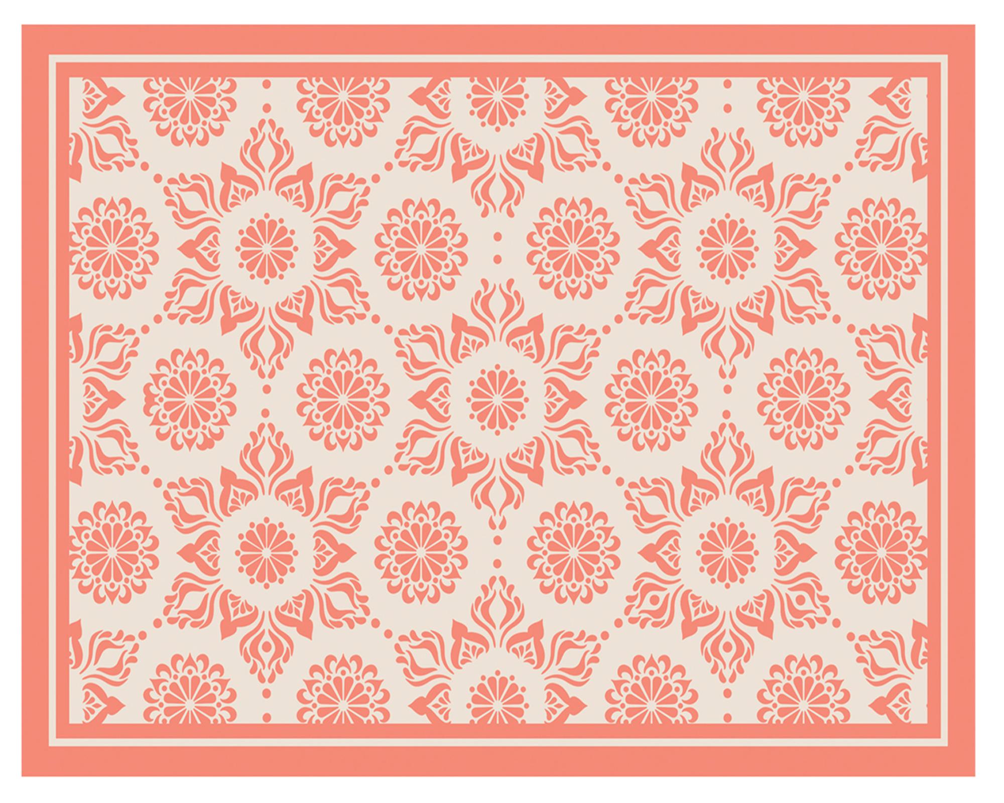 Alfombra de cocina 50x70 cm Flor Indú coral-0
