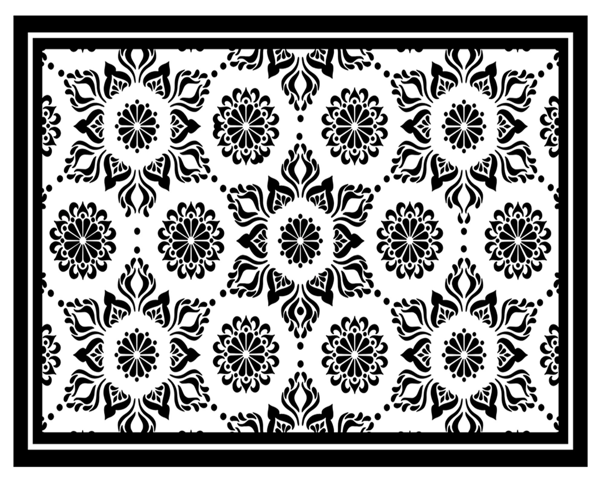 Alfombra de cocina 40x60 cm Flor Indú negro-0