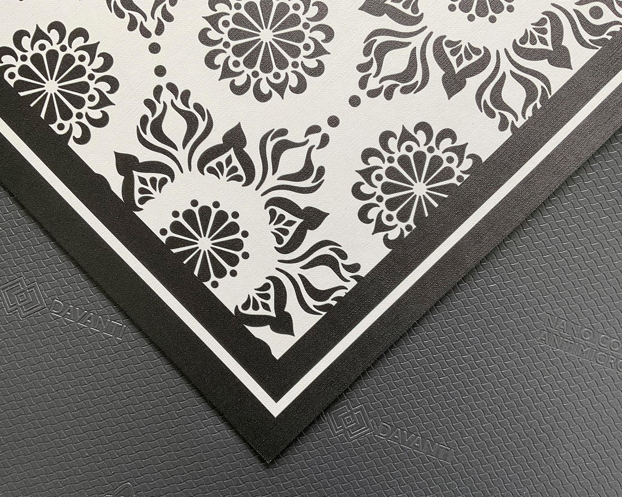 Alfombra de cocina 50x70 cm Flor Indú negro-1