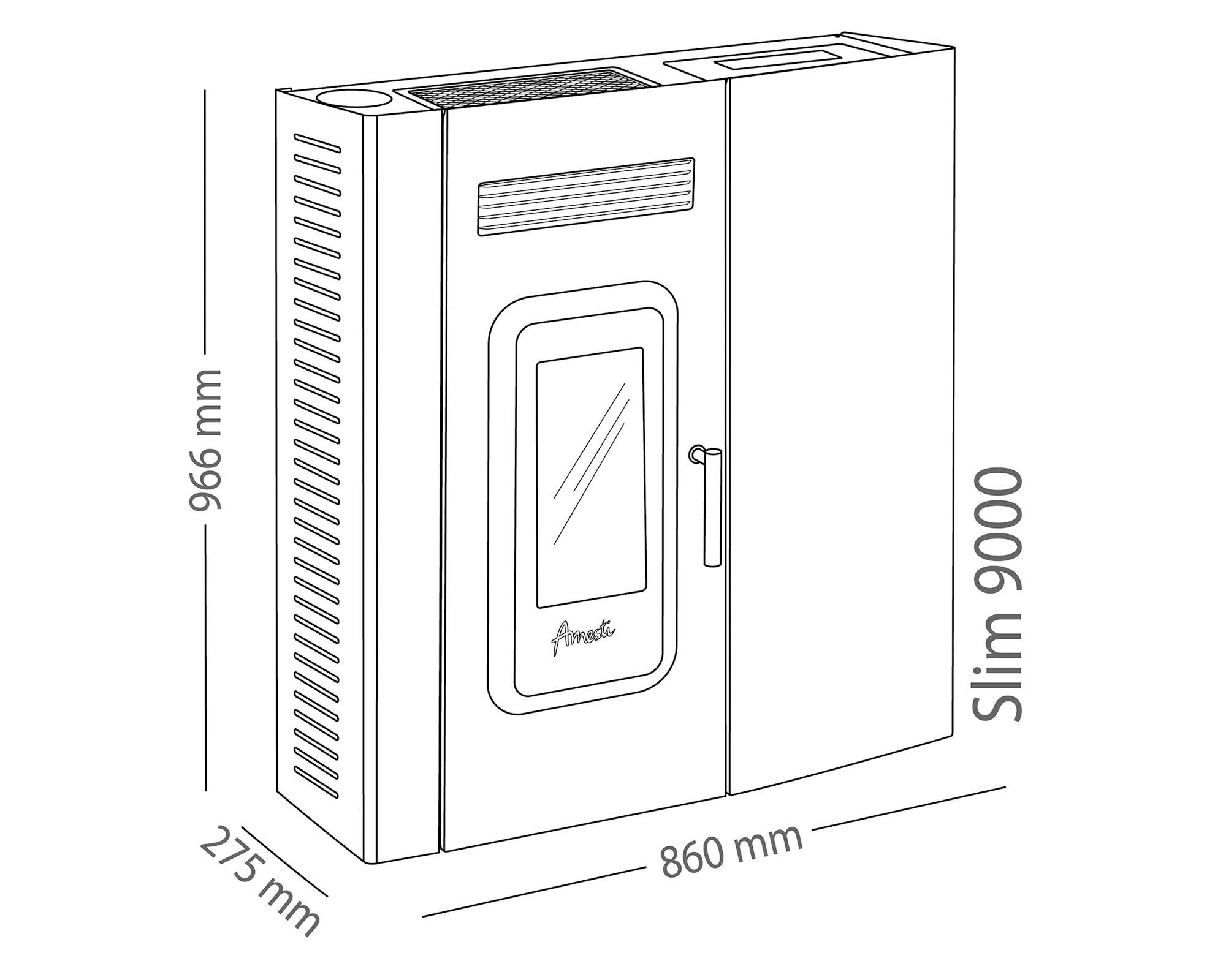 Calefactor Pellet 70-168 m2 Slim 9000 rojo-1