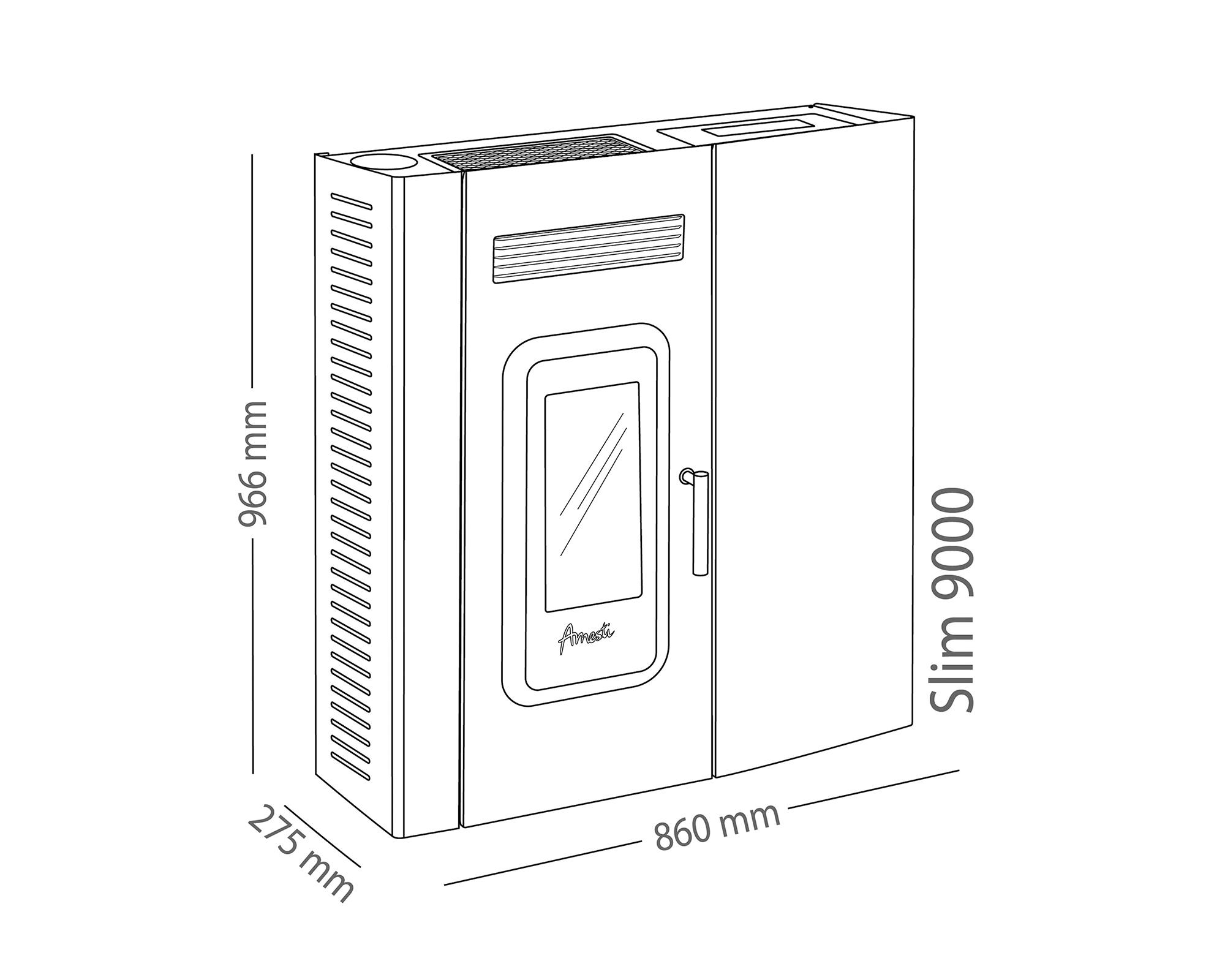 Calefactor Pellet 9400W Slim blanco-2