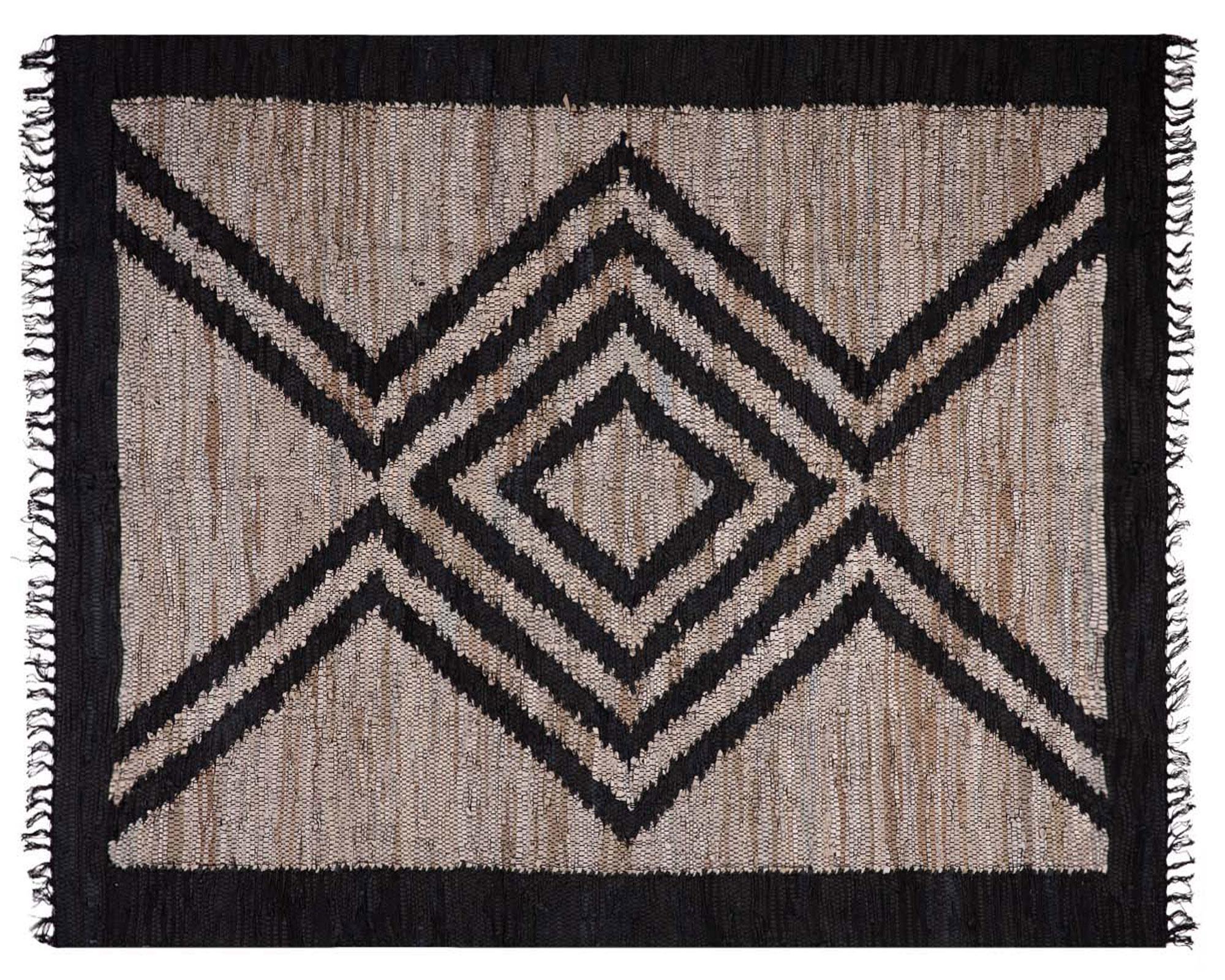 Alfombra 120x170 cm Natural Leather Mix negro Dib-0