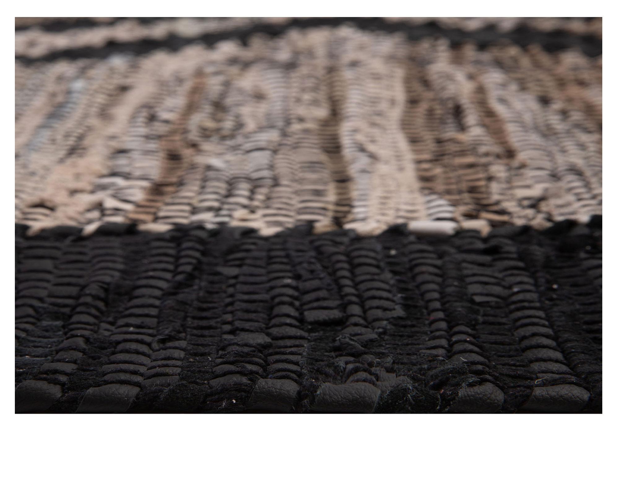 Alfombra 120x170 cm Natural Leather Mix negro Dib-2