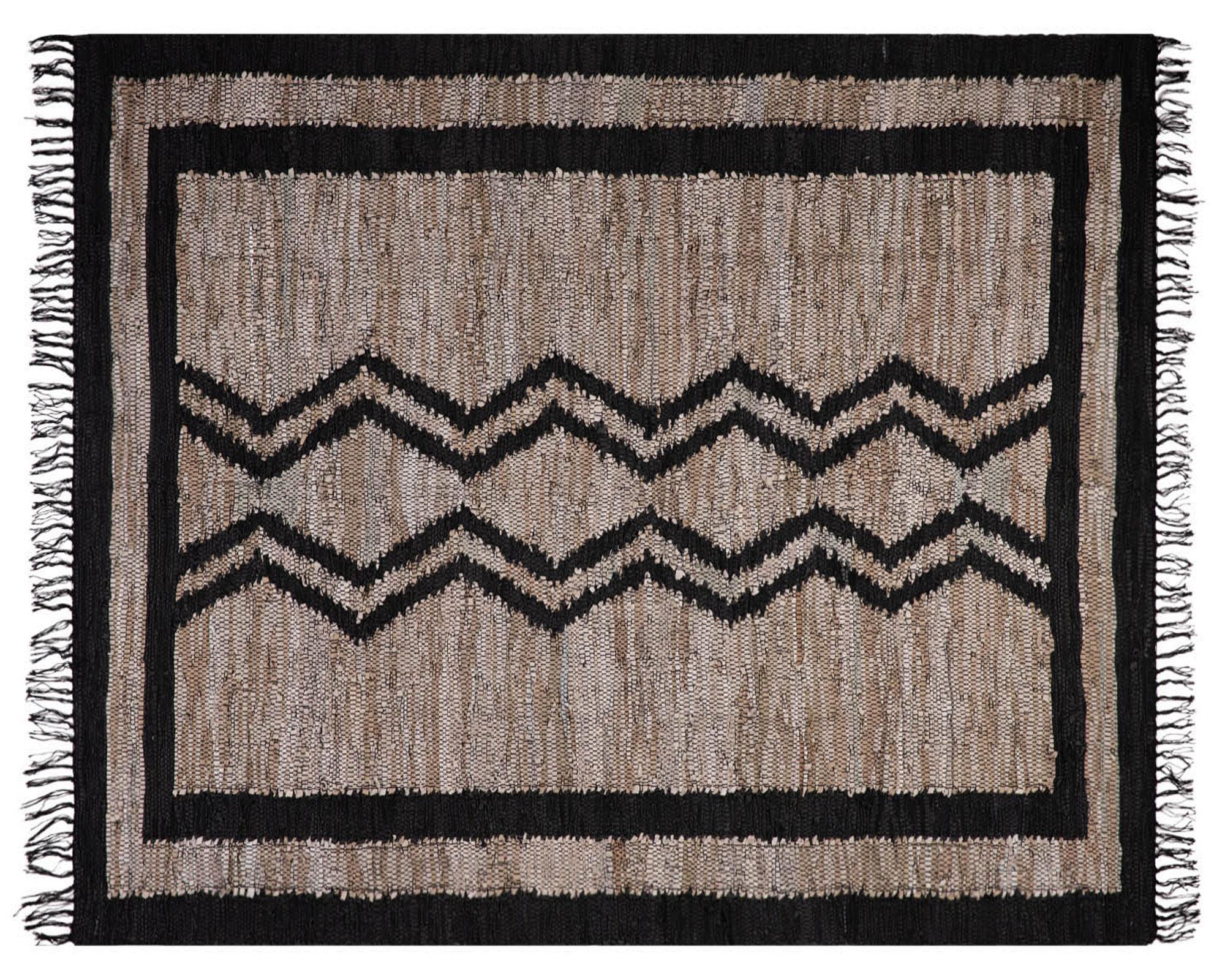 Alfombra 120x170 cm Natural Leather Mix negro Dib-0