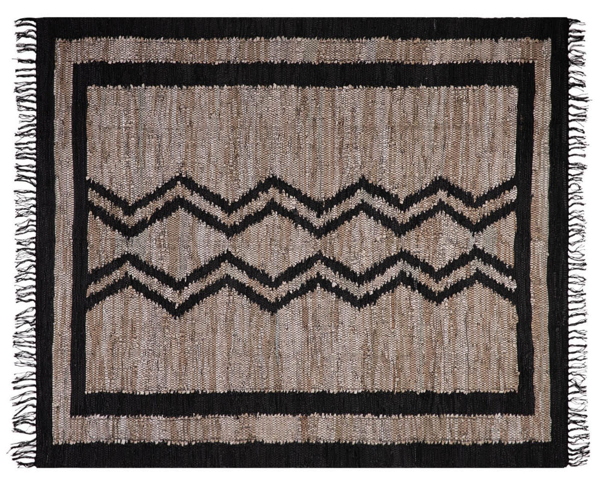 Alfombra 160x230 cm Natural Leather Mix negro Dib-0