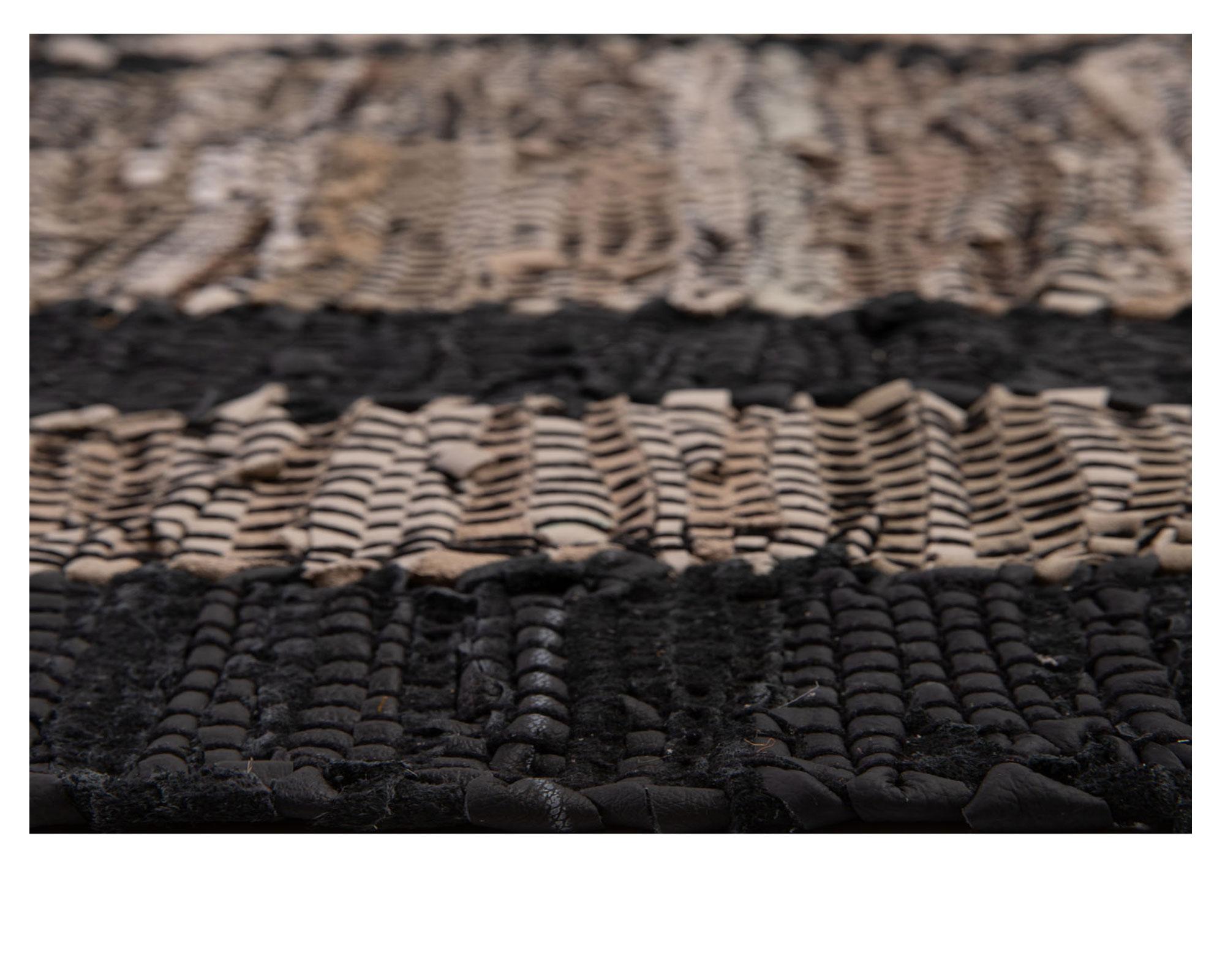 Alfombra 160x230 cm Natural Leather Mix negro Dib-2