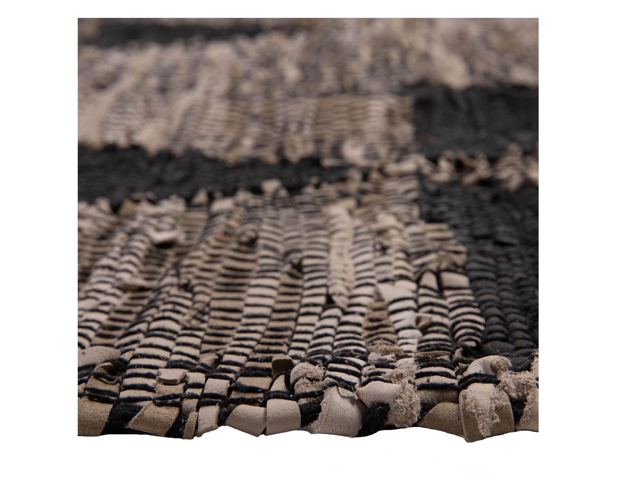 Alfombra 230x160 cm Natural Leather Mix Geométrico gris Dib-1