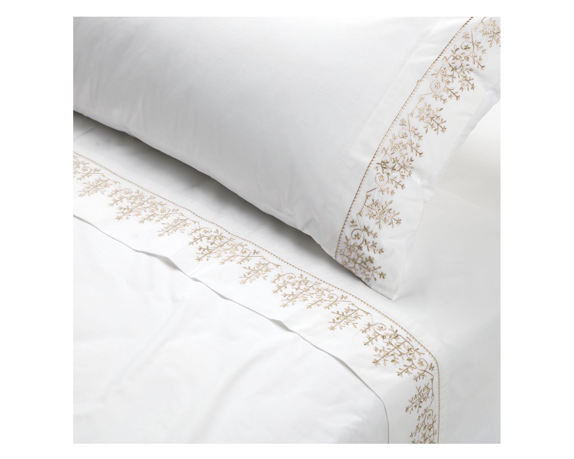 Juego sábanas 1 plaza Floral blanco Rosen-1