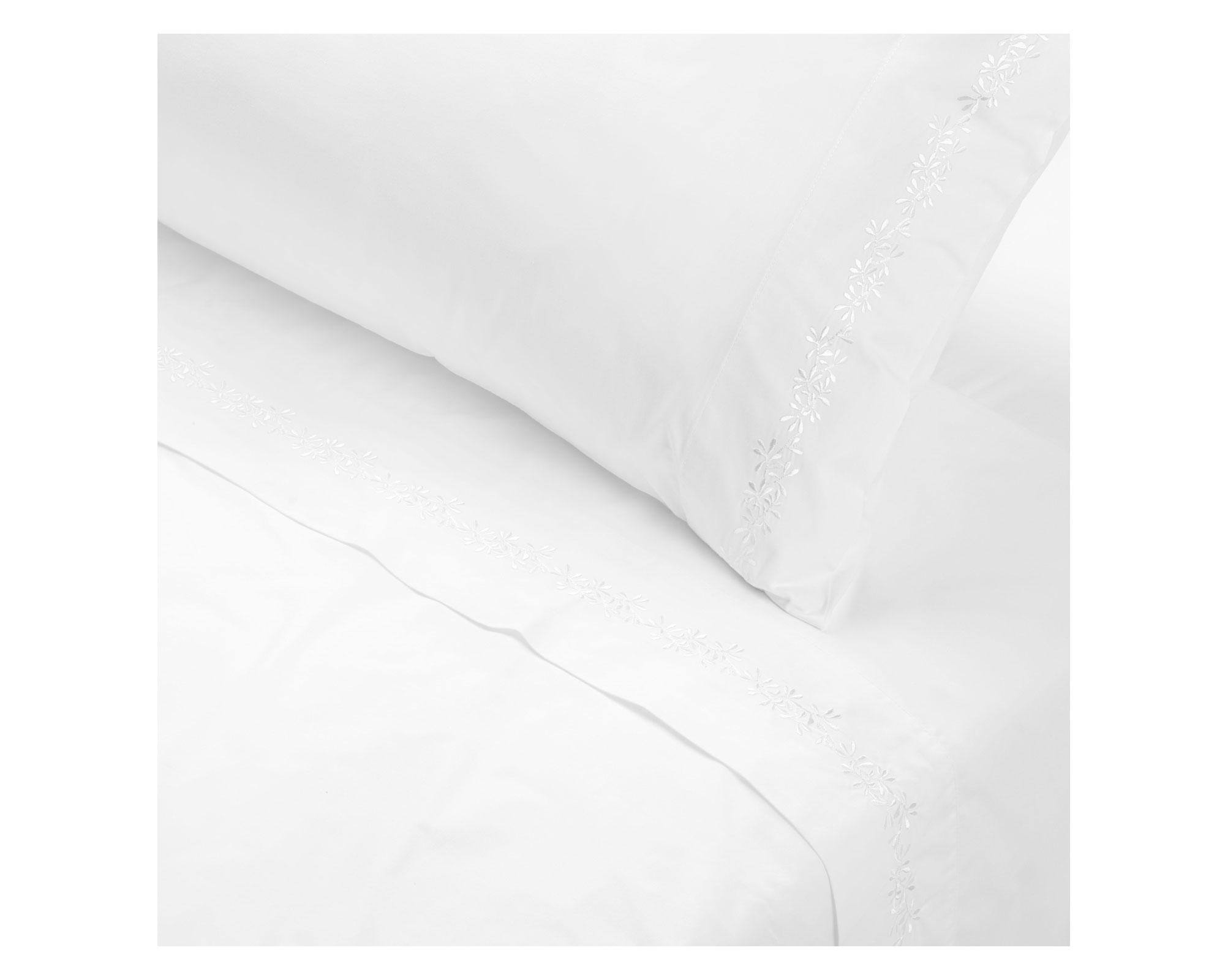 Juego sábanas 2 plazas botánica blanco Rosen-1